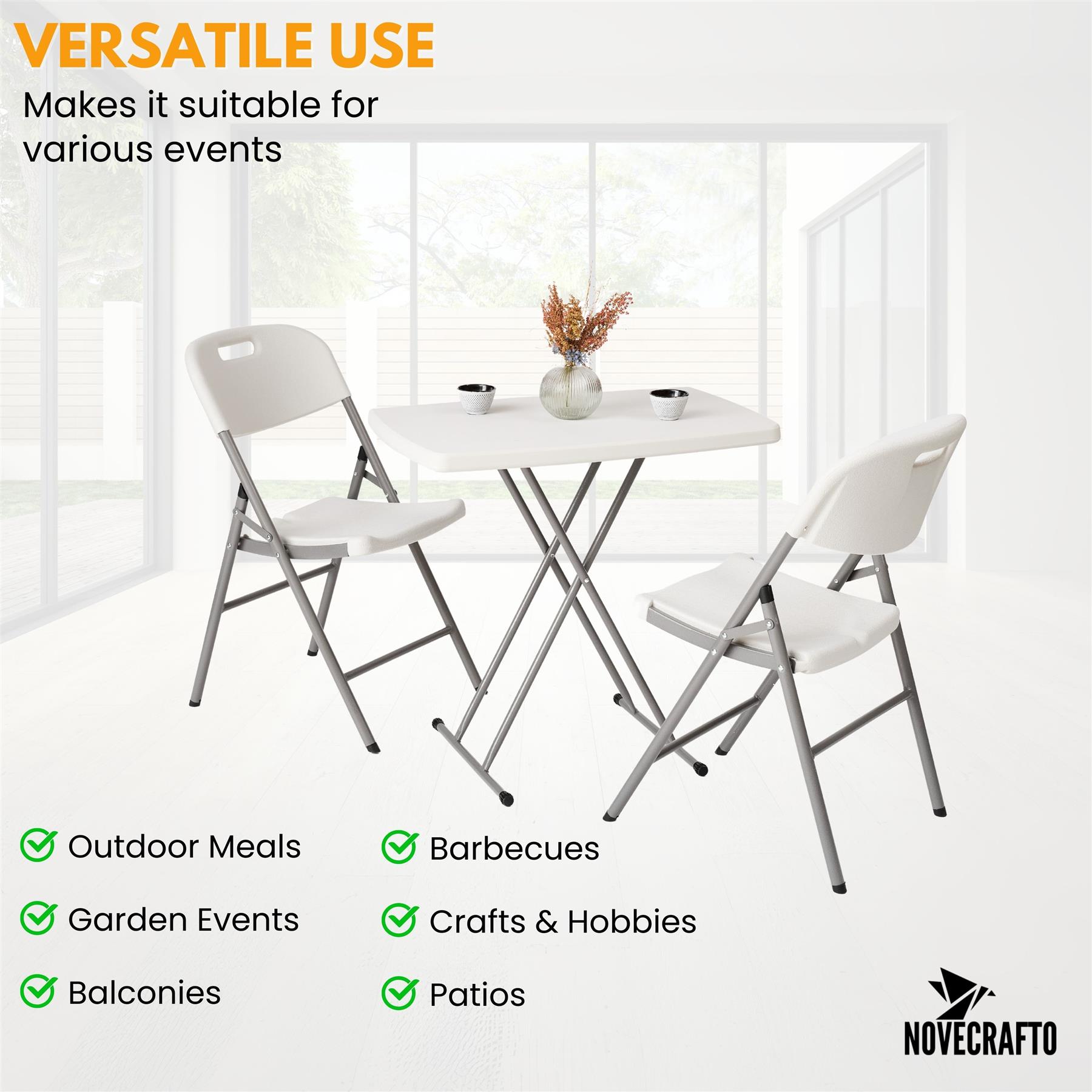 Folding Table Chairs Furniture Durable Portable Dining Outdoor Garden Picnic Set - Picture 197 of 214
