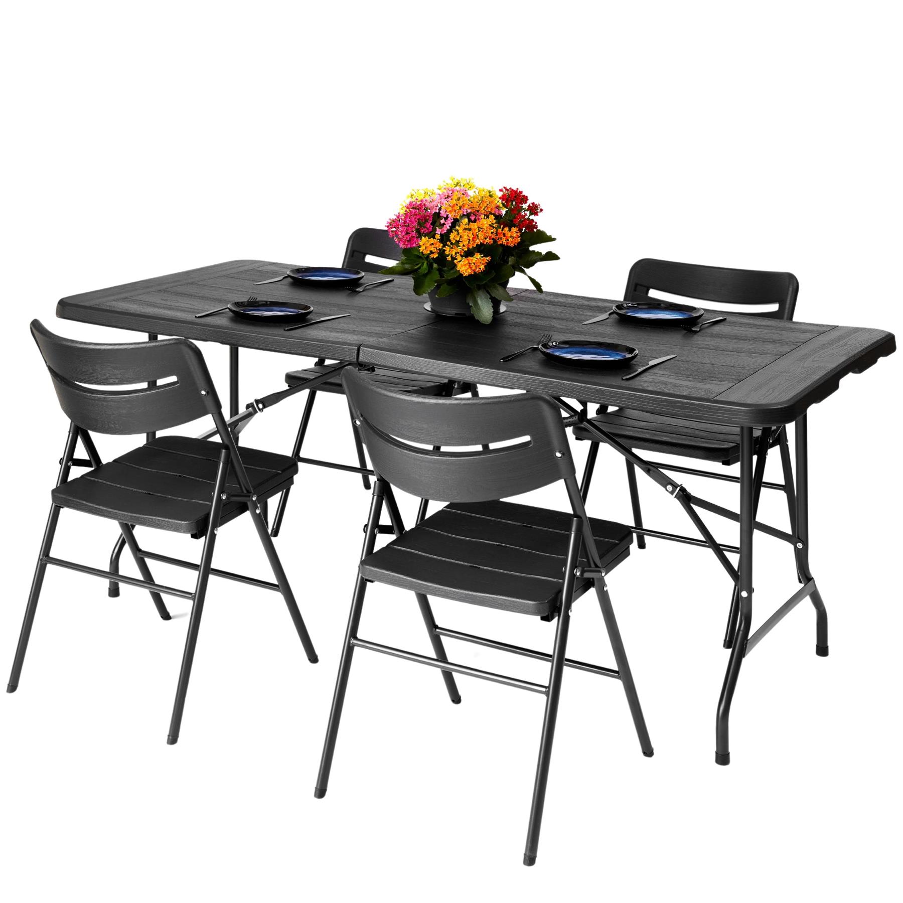 Folding Table Chairs Furniture Durable Portable Dining Outdoor Garden Picnic Set - Picture 94 of 214