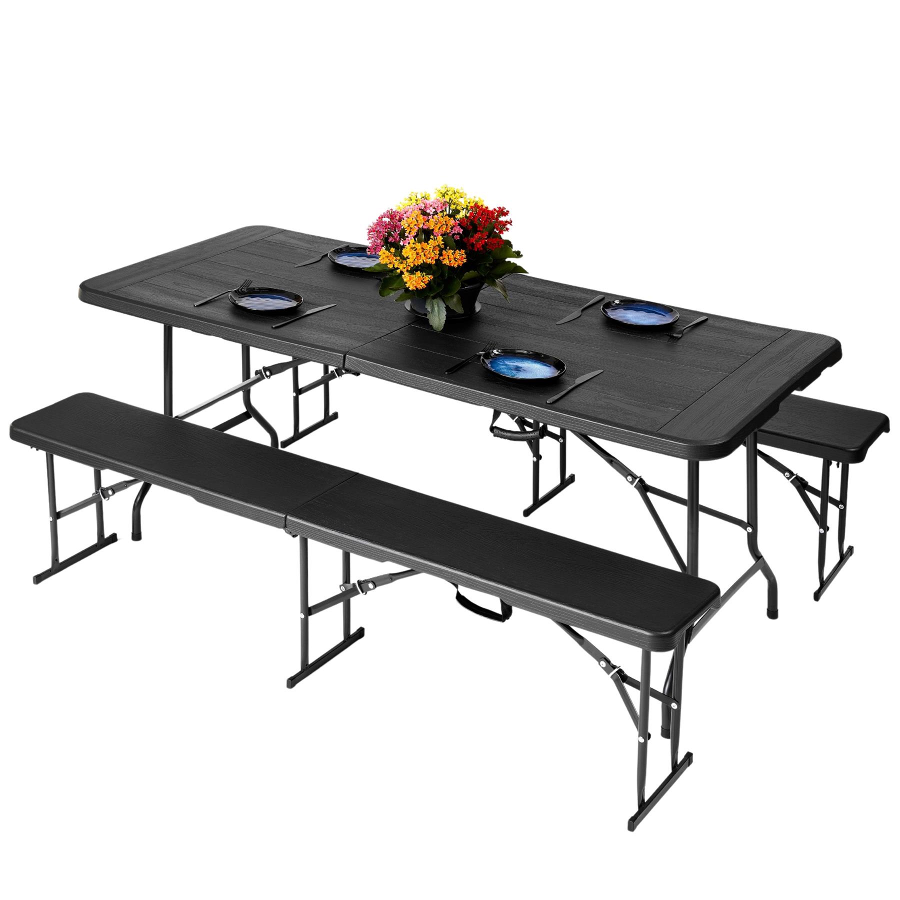 Folding Table Chairs Furniture Durable Portable Dining Outdoor Garden Picnic Set - Picture 110 of 214