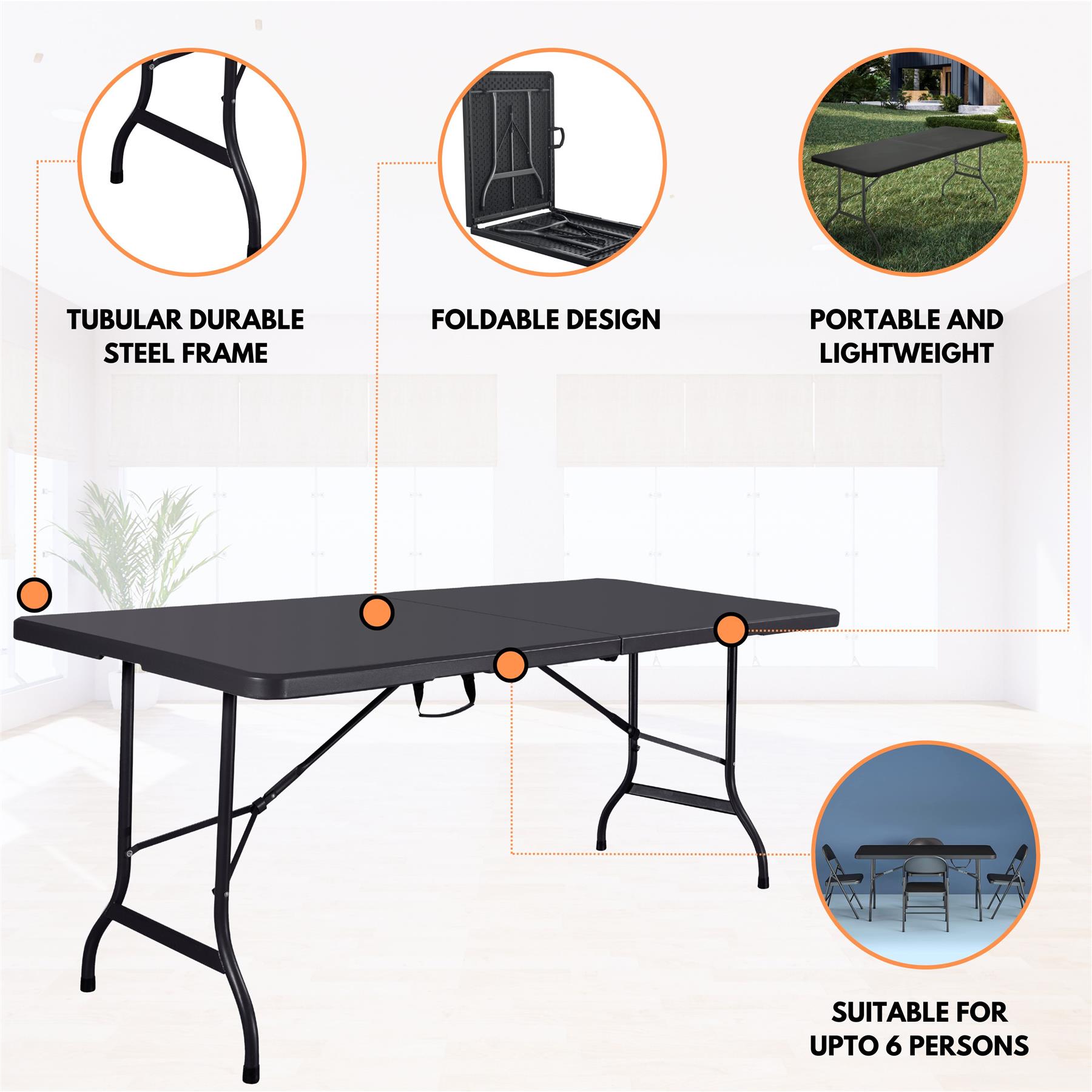 Folding Table Chairs Furniture Durable Portable Dining Outdoor Garden Picnic Set - Picture 11 of 214