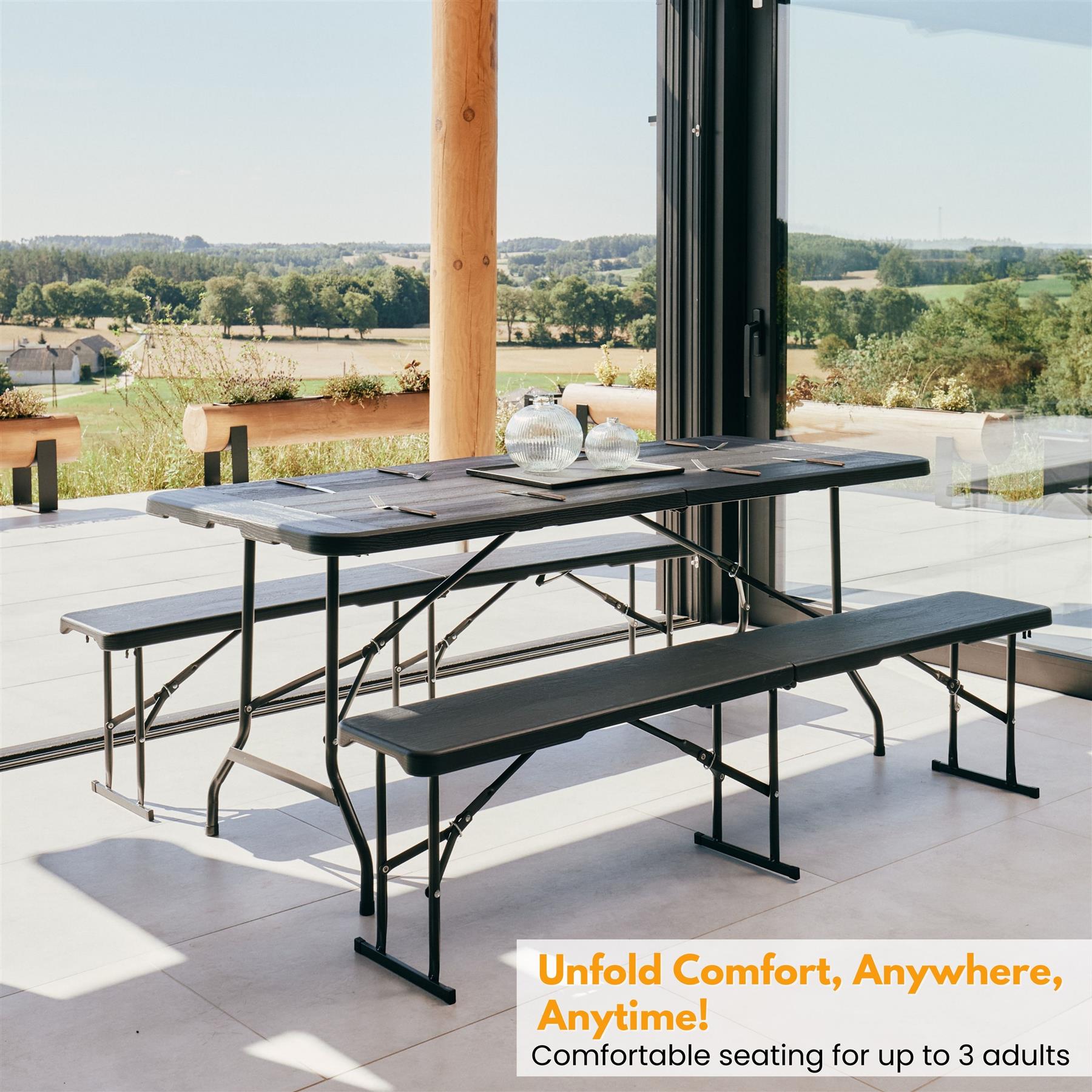 Folding Table Chairs Furniture Durable Portable Dining Outdoor Garden Picnic Set - Picture 63 of 214