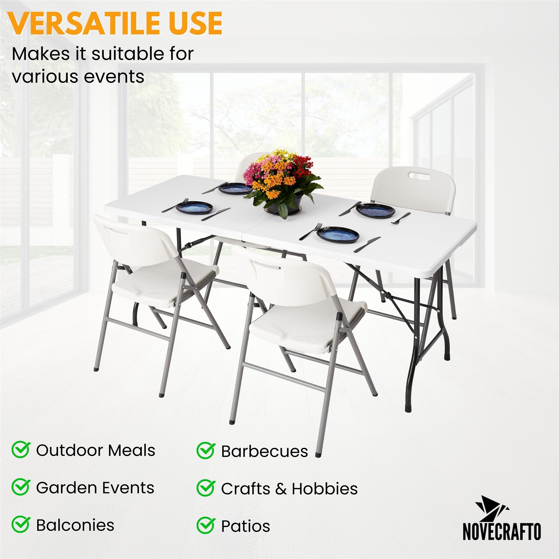 Folding Table Chairs Furniture Durable Portable Dining Outdoor Garden Picnic Set - Picture 156 of 214