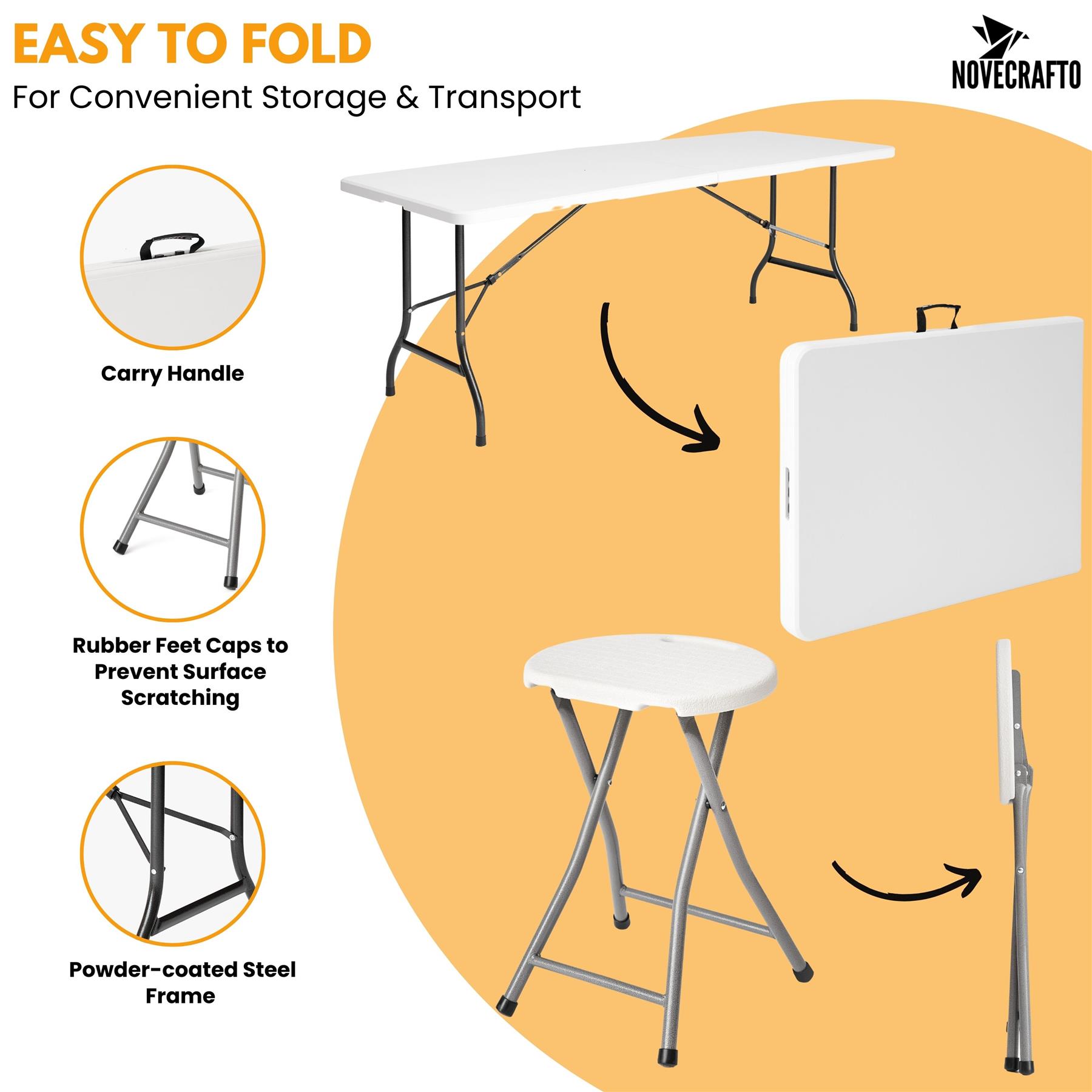 Folding Table Chairs Furniture Durable Portable Dining Outdoor Garden Picnic Set - Picture 178 of 214