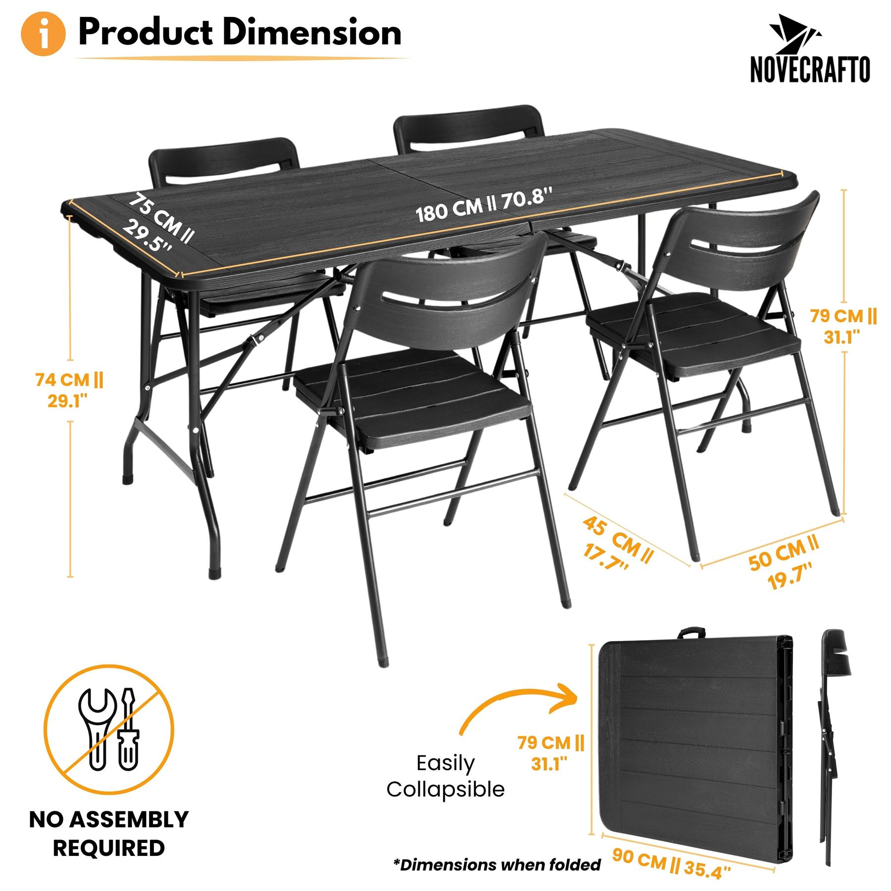 Folding Table Chairs Furniture Durable Portable Dining Outdoor Garden Picnic Set - Picture 95 of 214