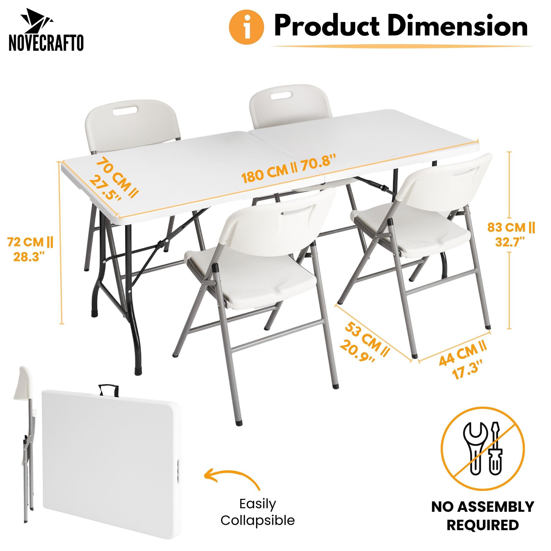 Folding Table Chairs Furniture Durable Portable Dining Outdoor Garden Picnic Set - Picture 152 of 214