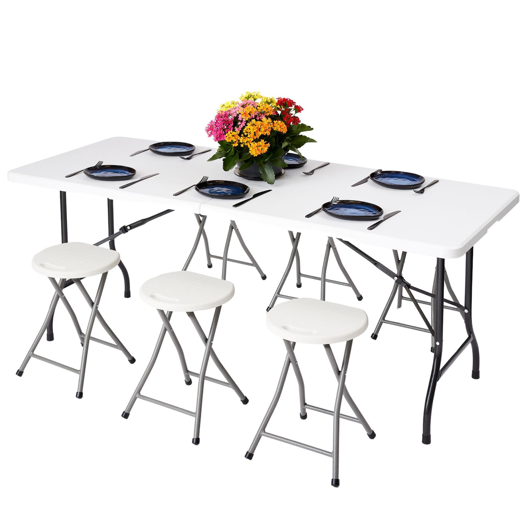 Folding Table Chairs Furniture Durable Portable Dining Outdoor Garden Picnic Set - Picture 199 of 214