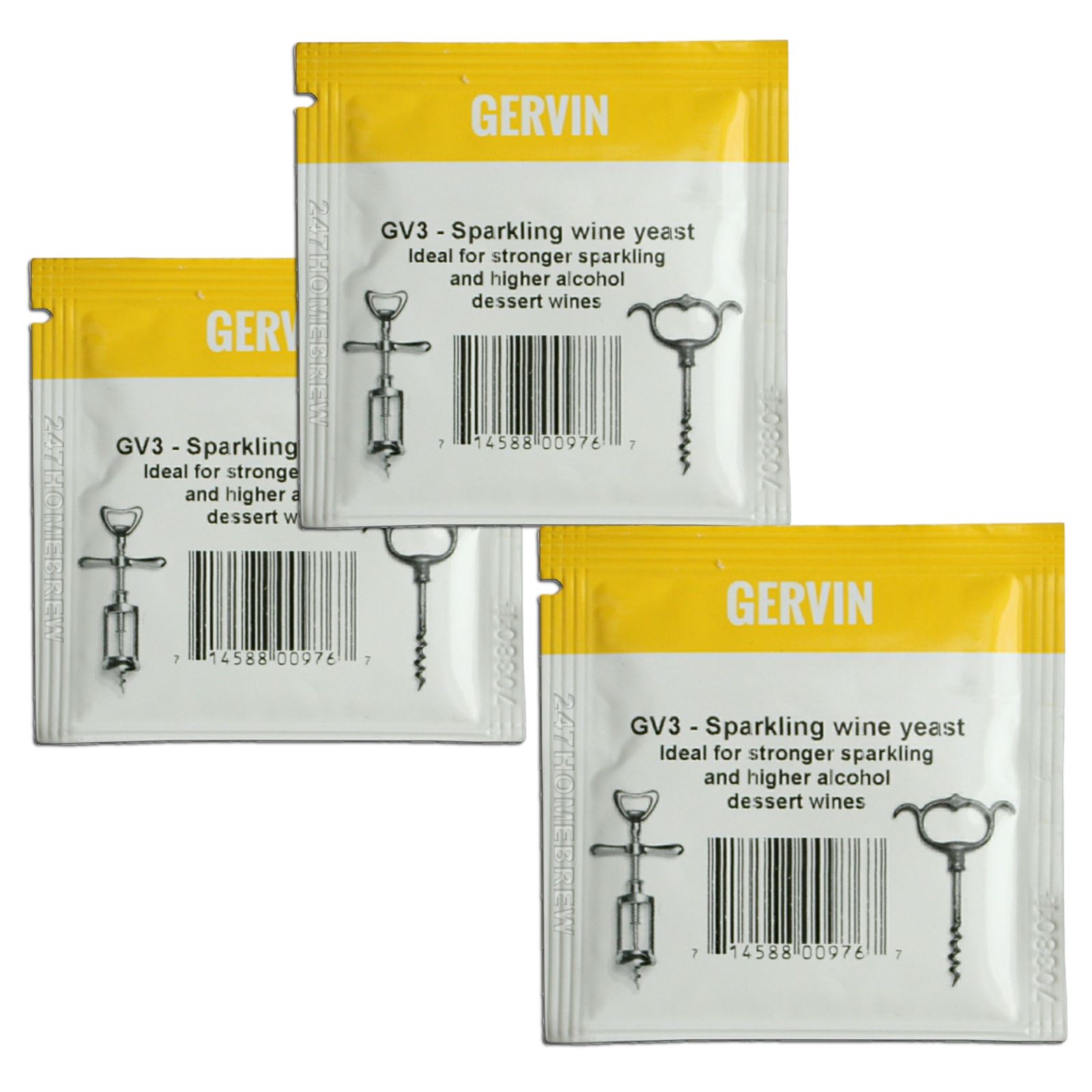 Gervin GV3 Wine Yeast 5g Sparkling or Dessert Wine 5-23L
