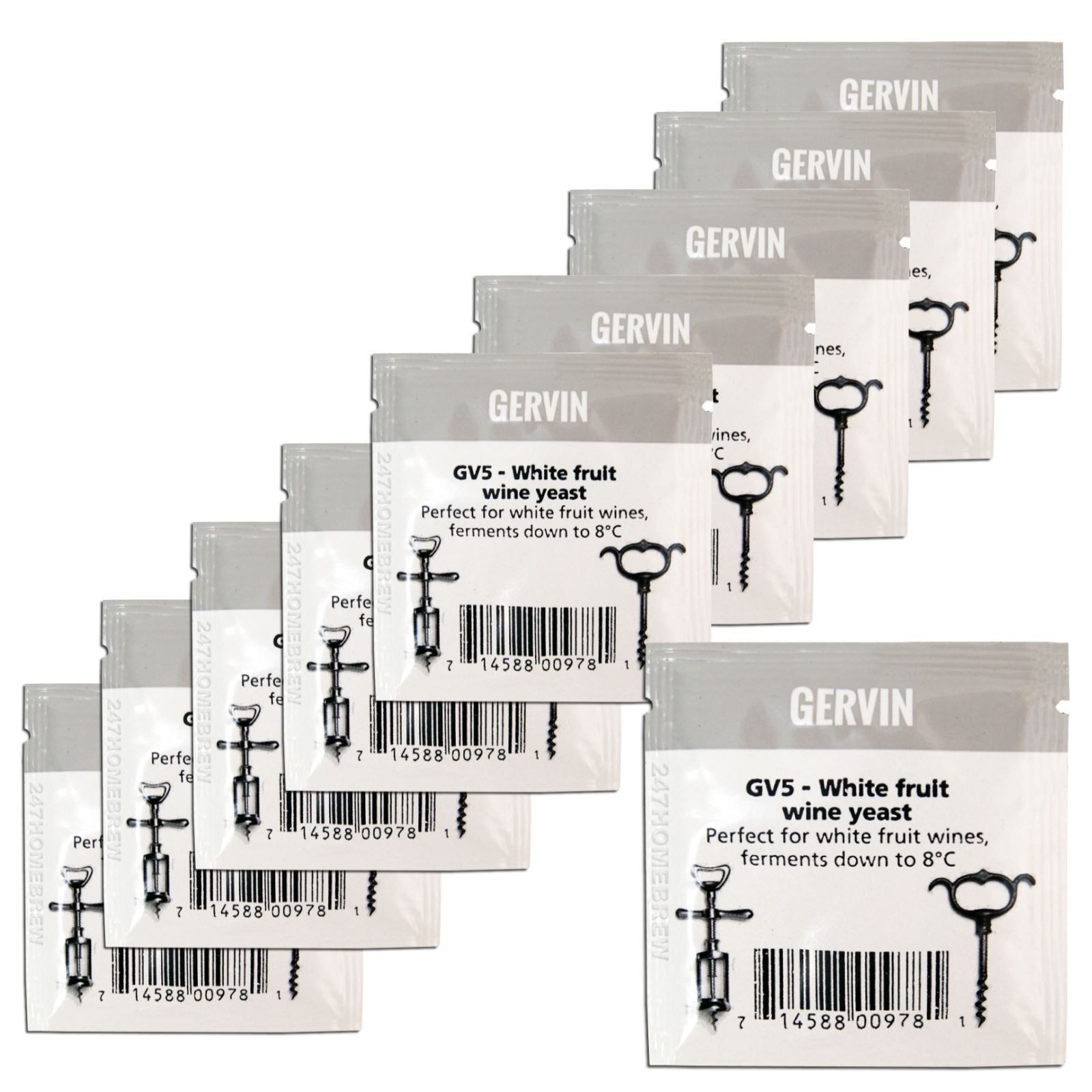 Gervin GV5 Wine Yeast 5g White Fruit Develops Bouquet 5-23L