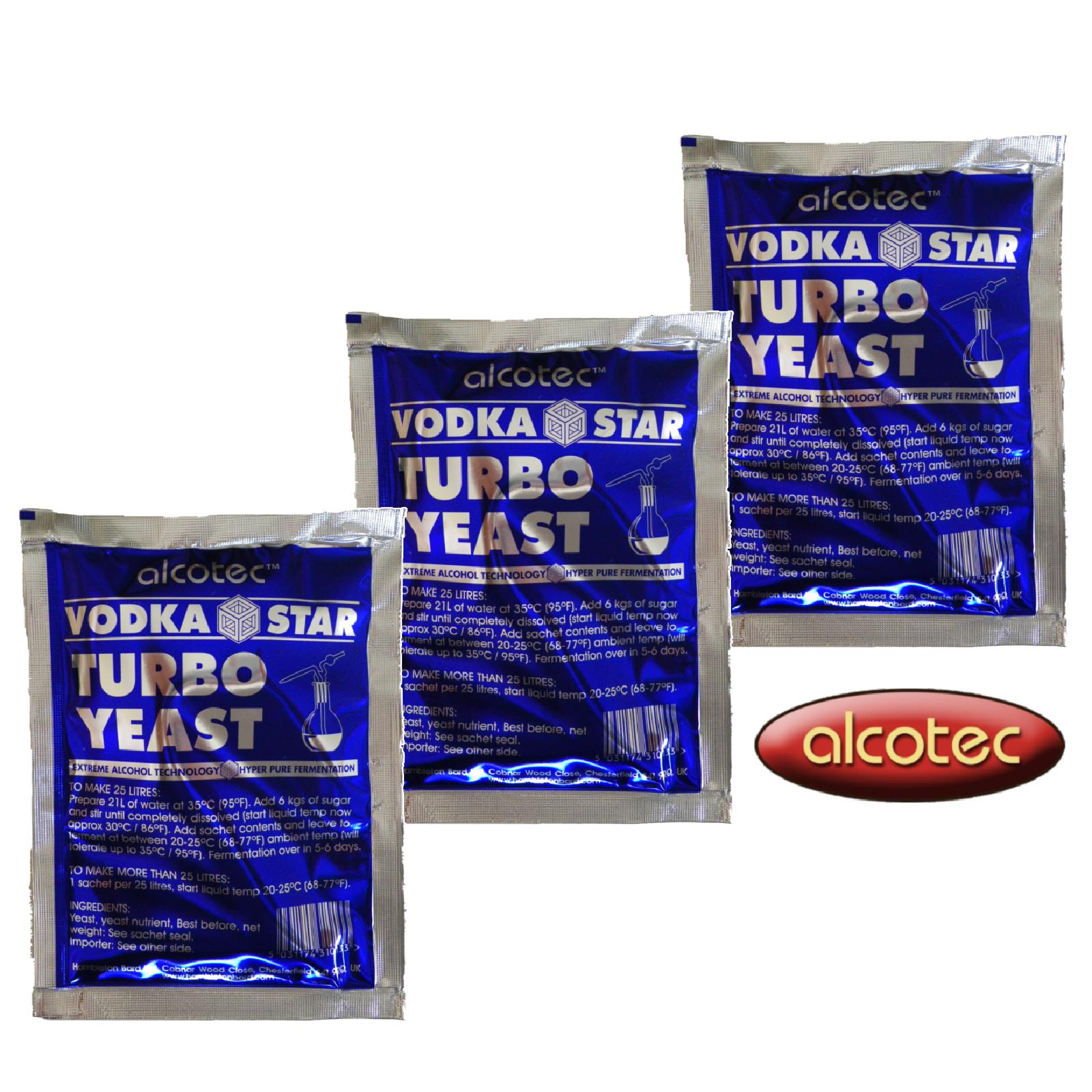 Alcotec Vodka Star Turbo Yeast for Extreme Purity Homebrew Vodka Wash Distilling