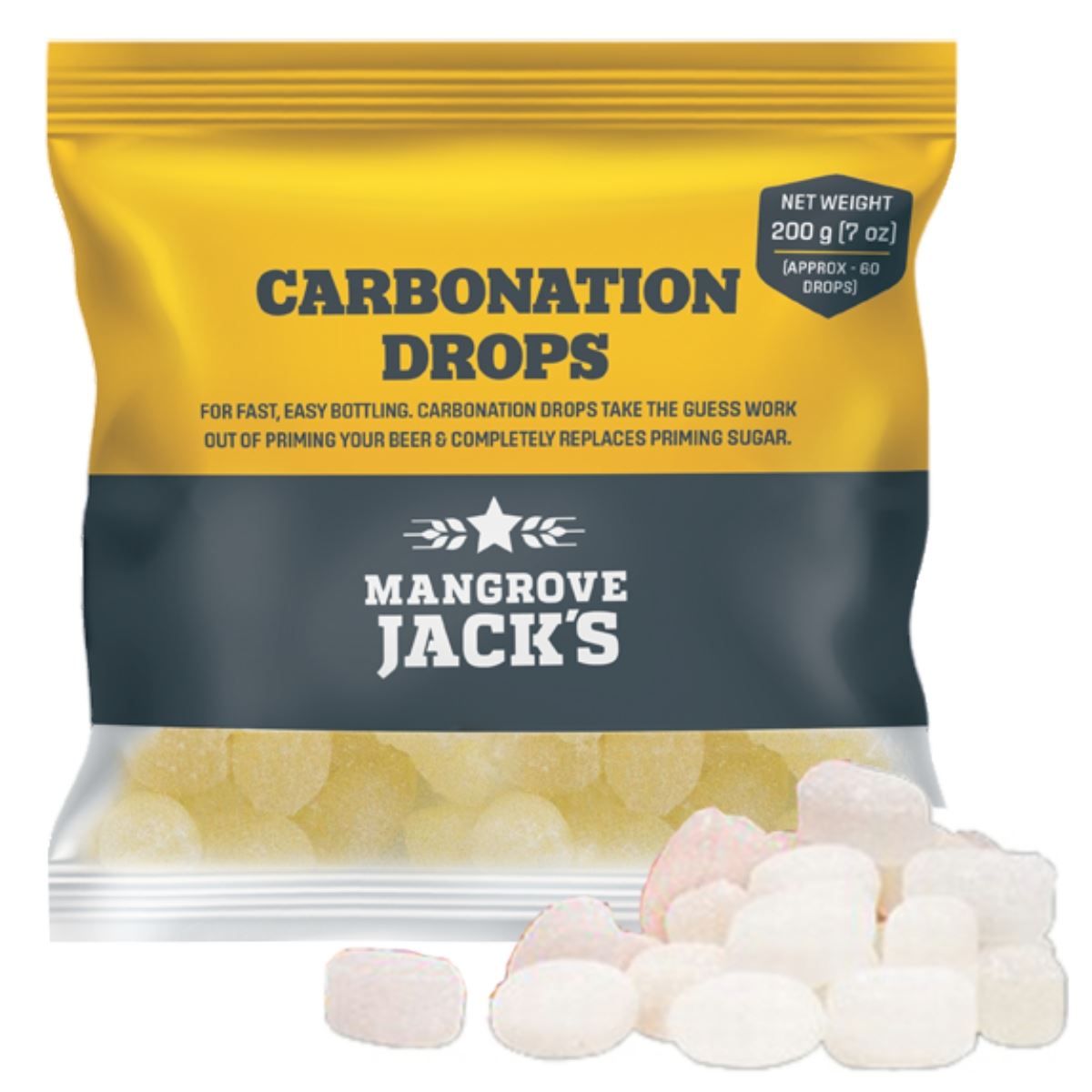 3x Mangrove Jacks Carbonation Drops 60 200g Sugar Tablets for priming