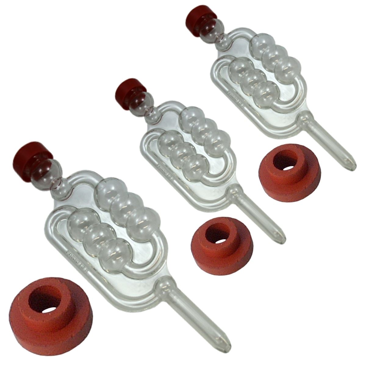 3x Bubbler Airlocks & Grommets Air Locks for Bucket Fermenters Beer