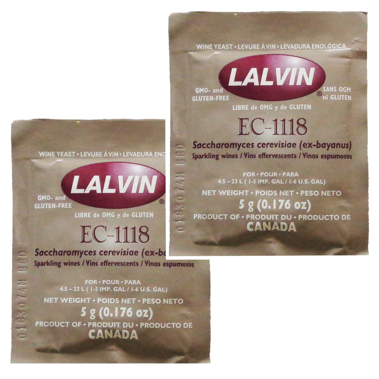 Lalvin EC-1118 Champagne Yeast 5g Sachet 18% Homebrew Wine Making 4.5L-23L