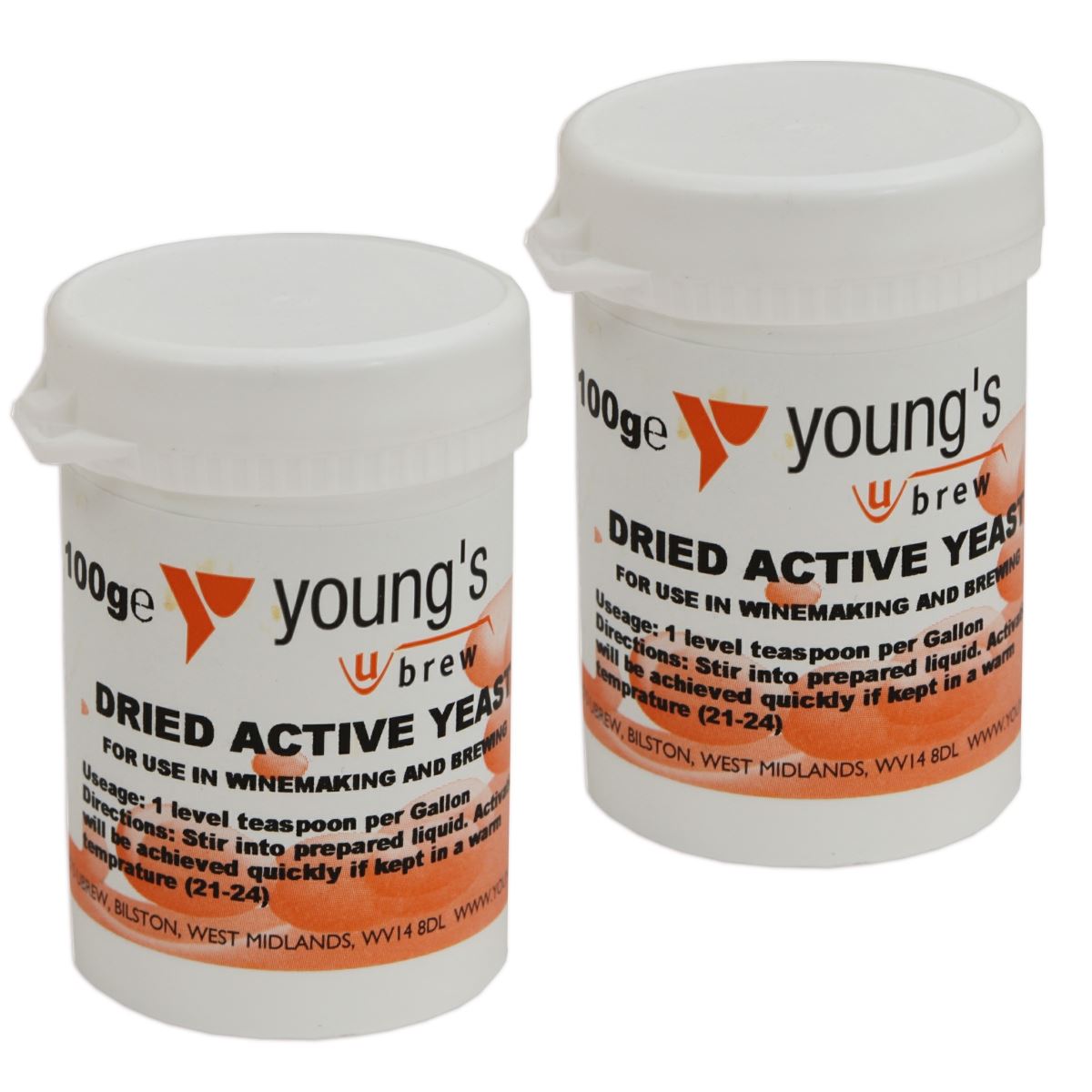 2x Dried Active Yeast 100g Youngs Home brew Beer & Wine Making