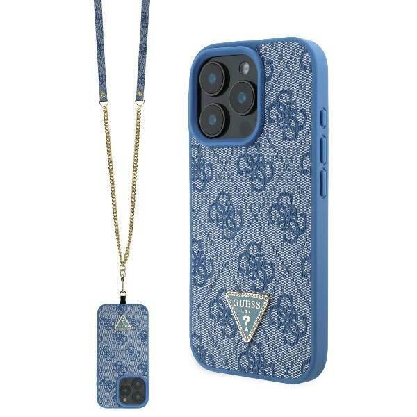 Guess Leather Metal Logo Strass Crossbody Case for iPhone 16 Pro Max 6.9" New - Picture 10 of 25