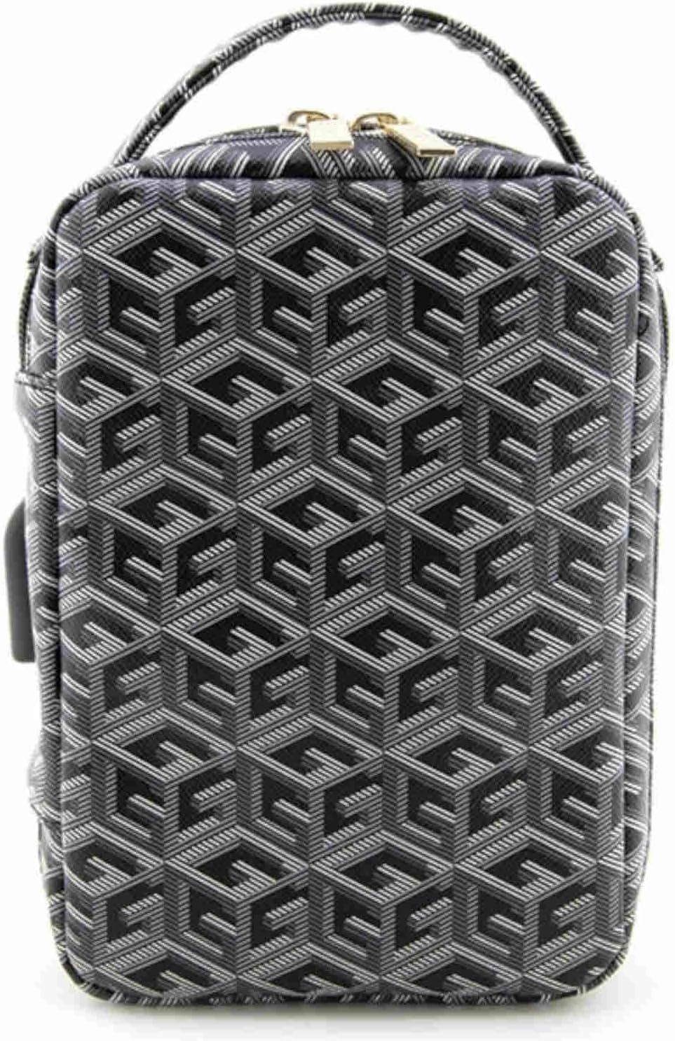 Official Guess Gcube Stripes Metal Logo Organizer Travel Bag - New - Picture 3 of 9