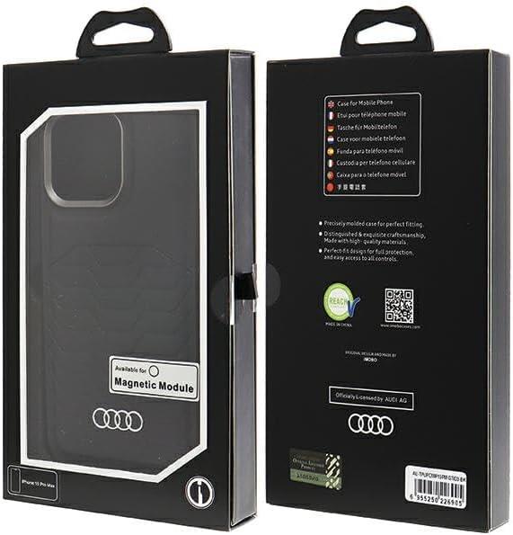Funda rígida de cuero sintético Audi con MagSafe para iPhone 15 Pro Max 6,7" - Nueva - Imagen 2 de 12