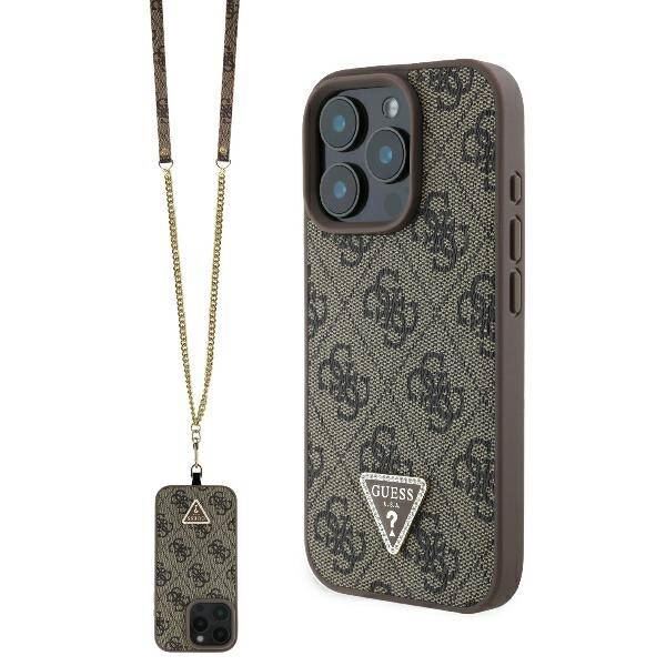 Guess Leather Metal Logo Strass Crossbody Case for iPhone 16 Pro Max 6.9" New - Picture 18 of 25