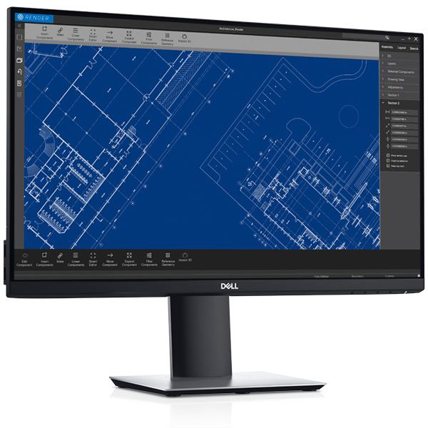 Dell P2419H 24" Monitor, FHD, IPS, HDMI/VGA/DP, MultiAdj Stand, EuroPC