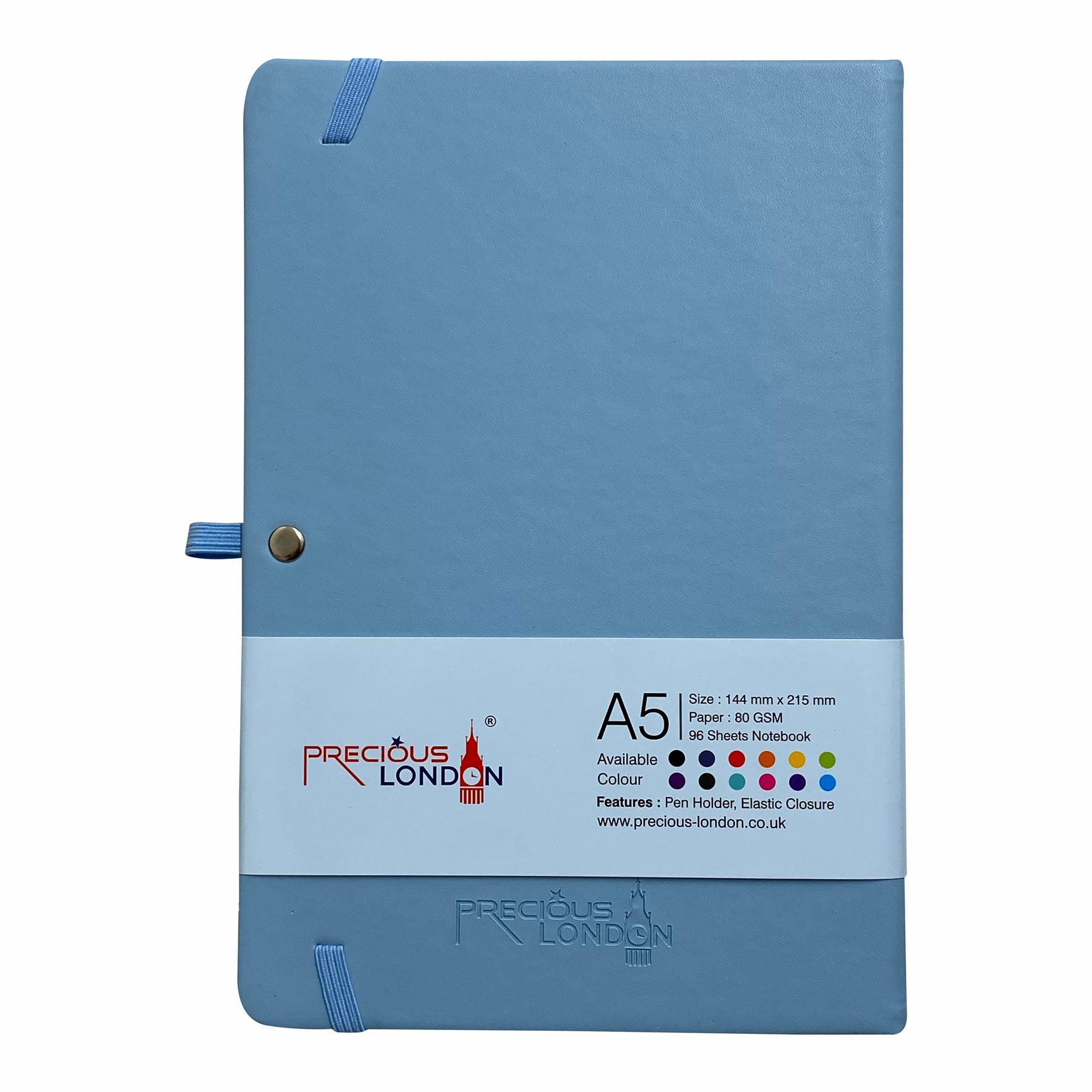 A5 Hardback Notebook Ruled Notepad Notes Lined Premium Journal with Pen Holder - Picture 52 of 61