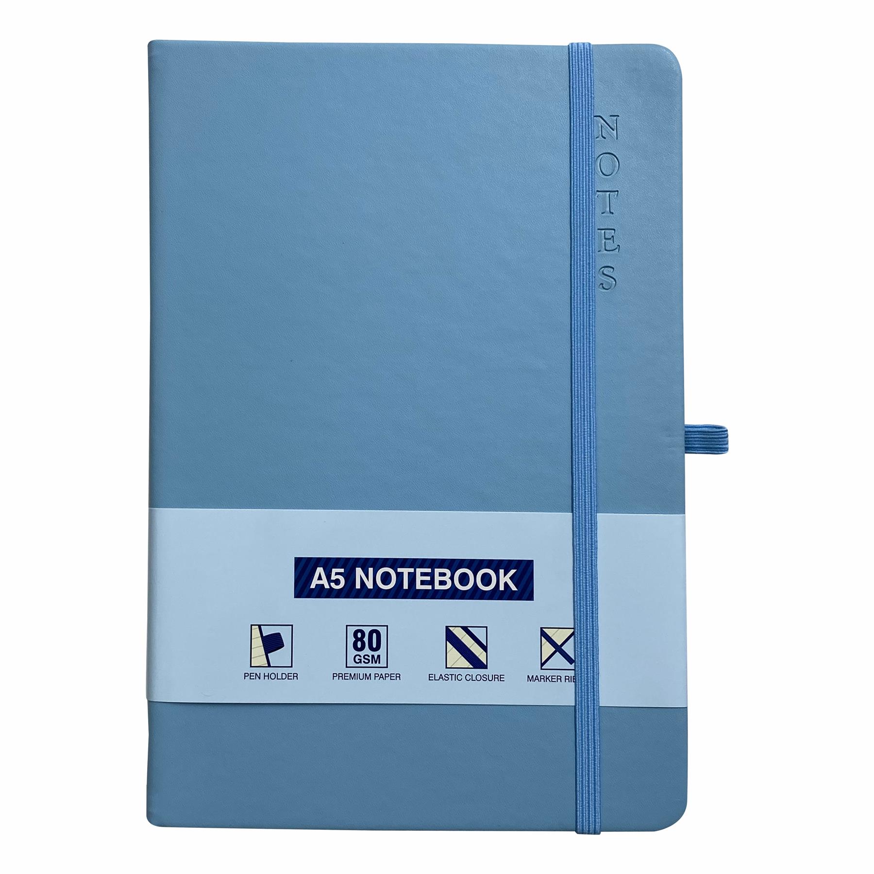 A5 Hardback Notebook Ruled Notepad Notes Lined Premium Journal with Pen Holder - Picture 48 of 61