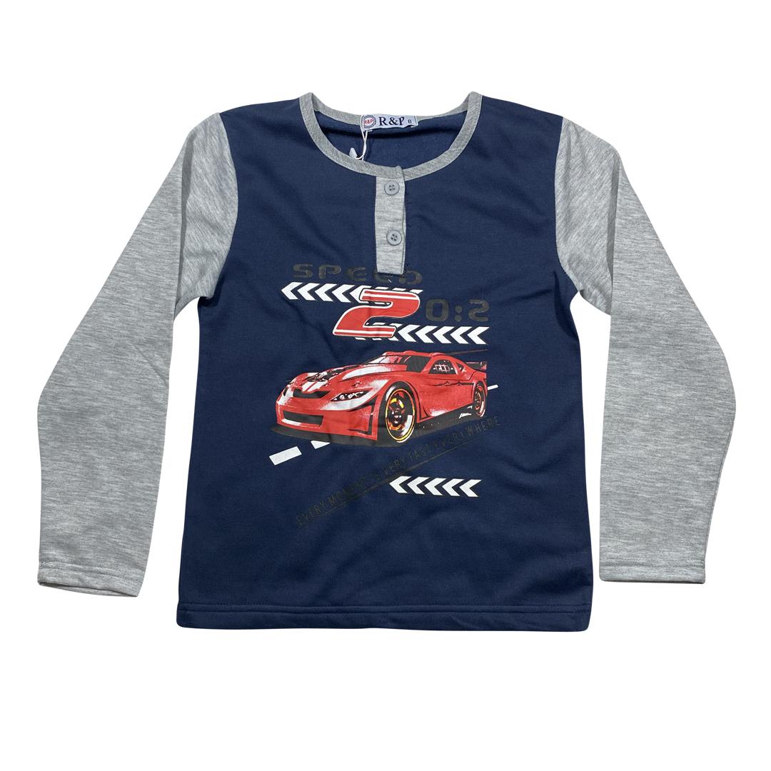 Boys Kids Pyjamas Long Sleeve Top Bottom Set Cotton Car - Size 3-14 Years - Picture 6 of 10