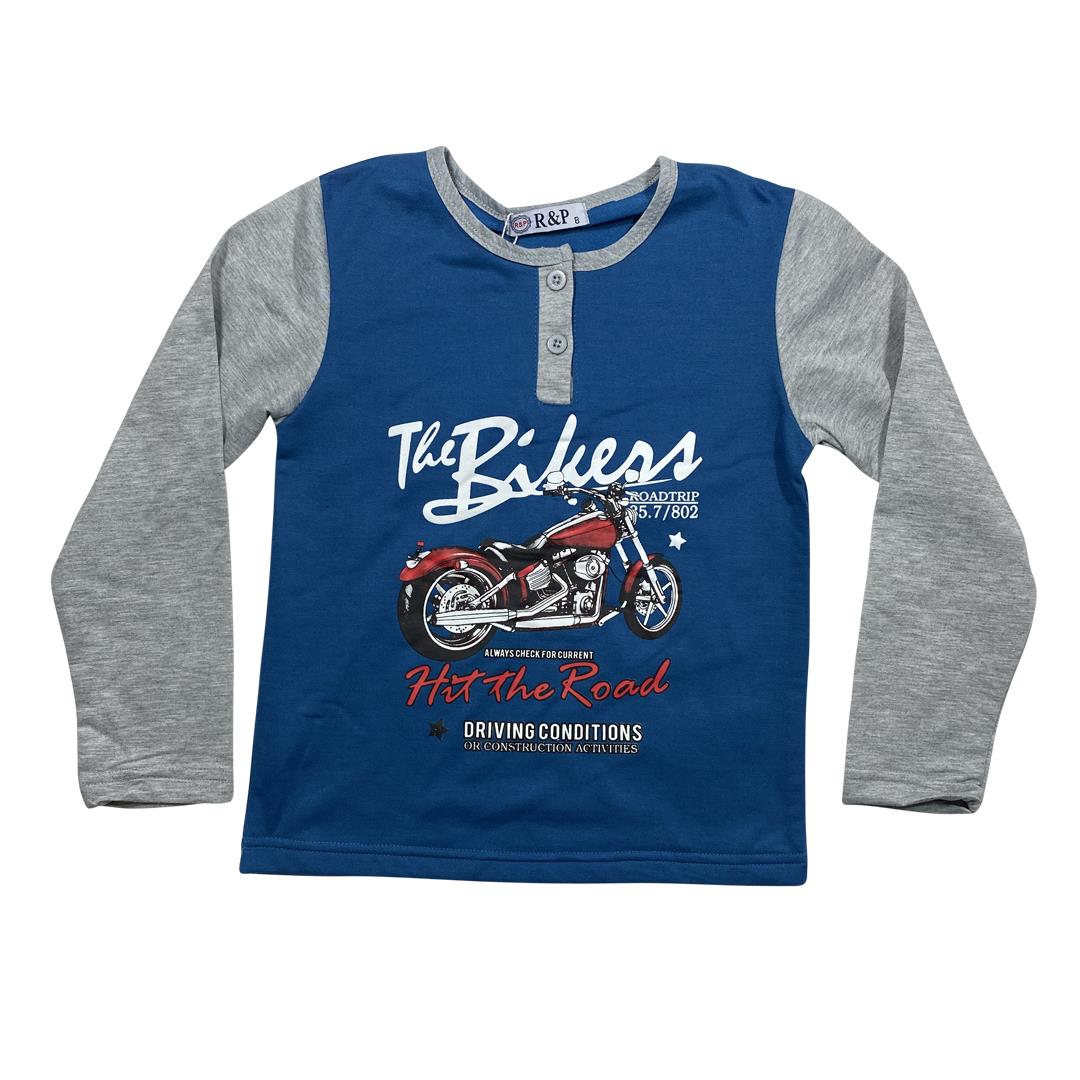 Boys Kids Pyjamas Long Sleeve Top Bottom Set Cotton Bike - Size 3-14 Years - Picture 9 of 10