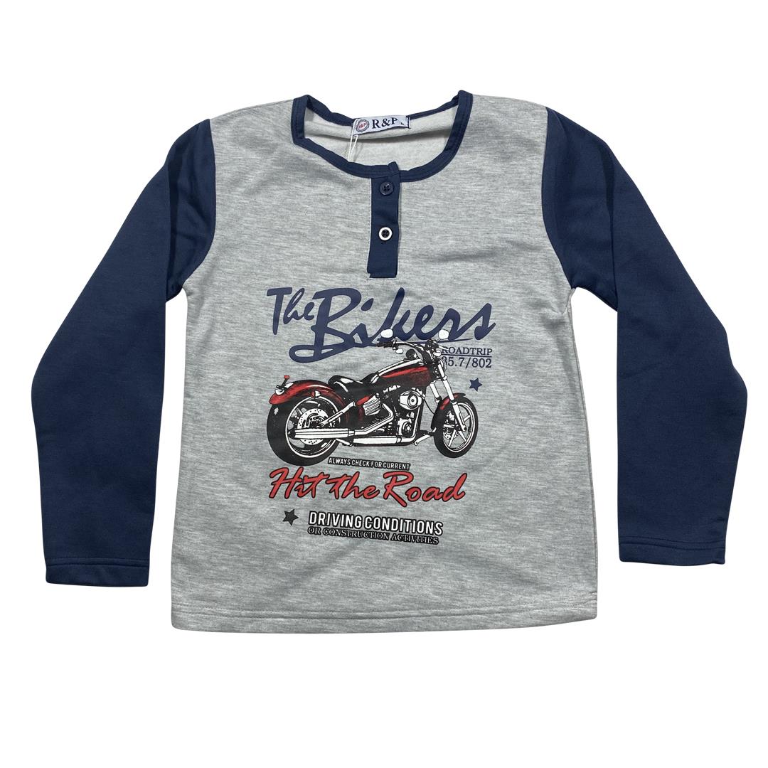 Boys Kids Pyjamas Long Sleeve Top Bottom Set Cotton Bike - Size 3-14 Years - Picture 3 of 10