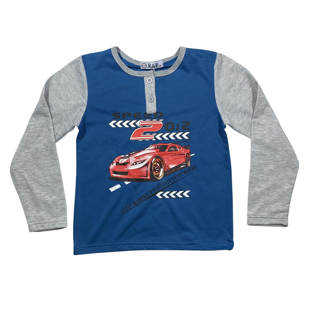 Boys Kids Pyjamas Long Sleeve Top Bottom Set Cotton Car - Size 3-14 Years - Picture 9 of 10