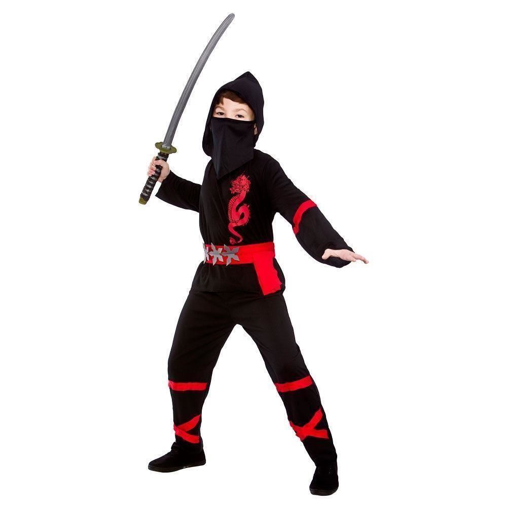 BOYS POWER NINJA JAPANESE SAMURAI WARRIOR CHILD KIDS FANCY DRESS