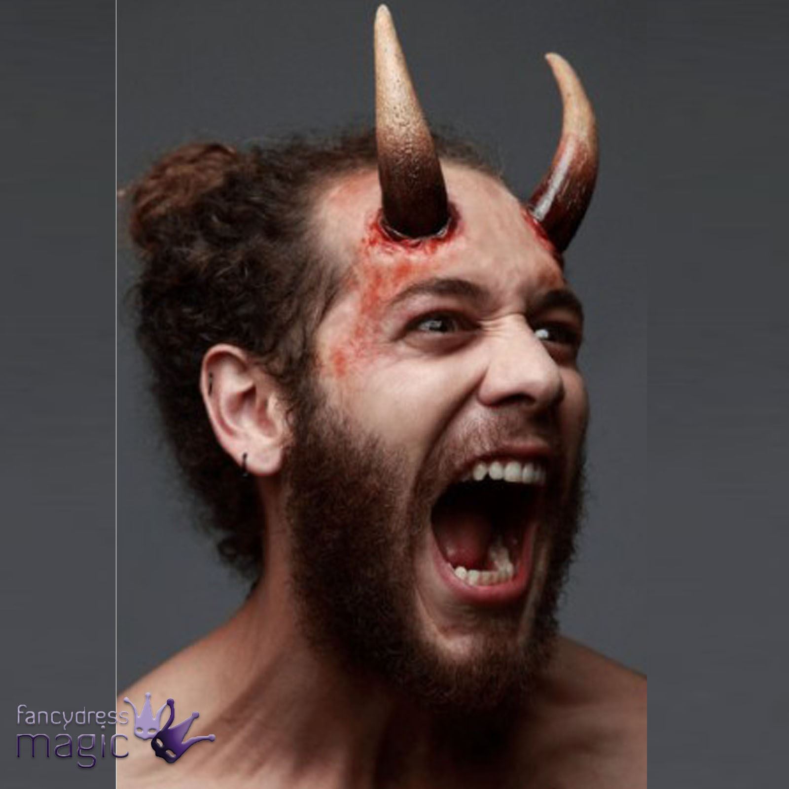 Stick On Latex Devil Demon Satan FX Horns Halloween Wound Fancy Dress