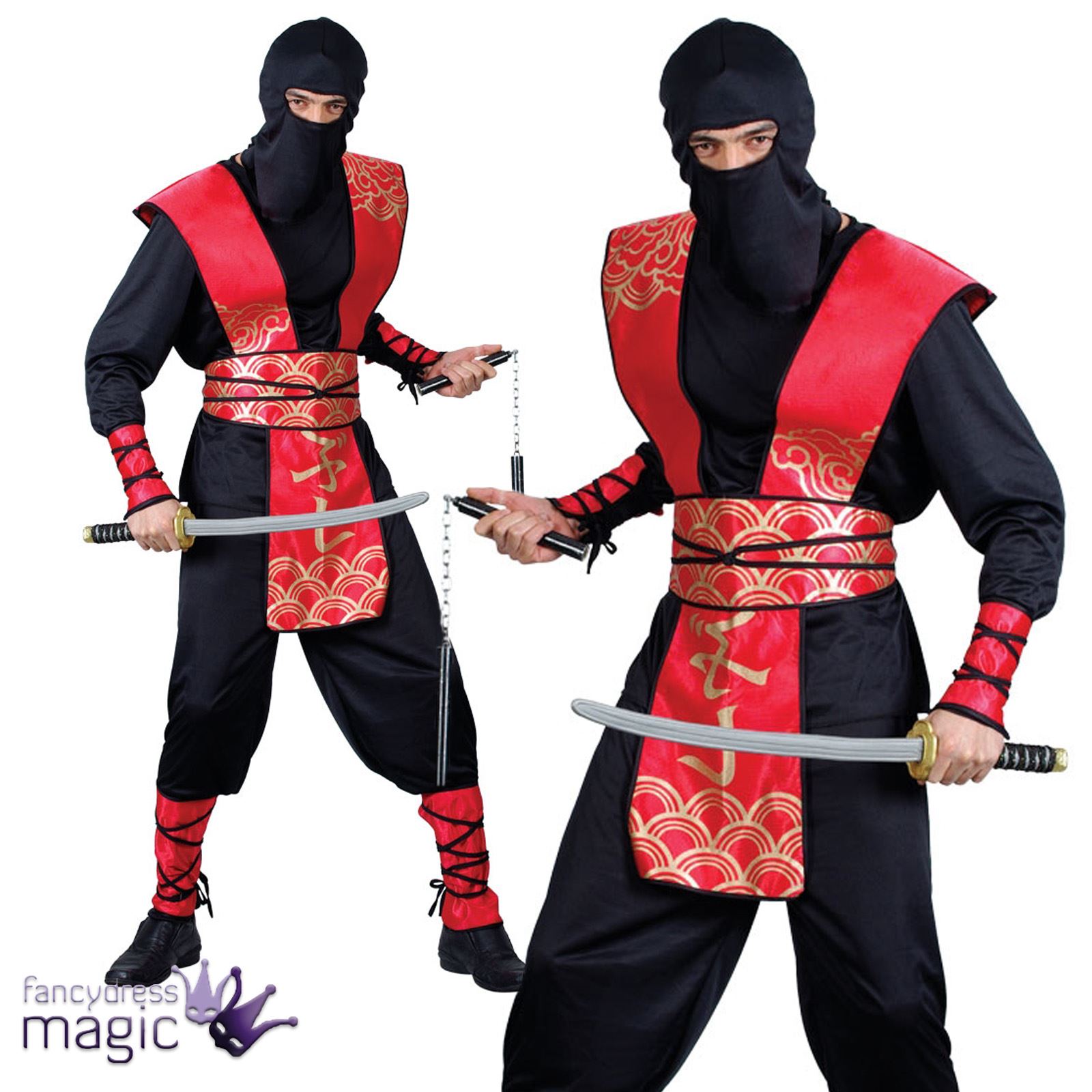 *Mens Ninja Master Samurai Martial Arts Oriental Halloween Fancy Dress