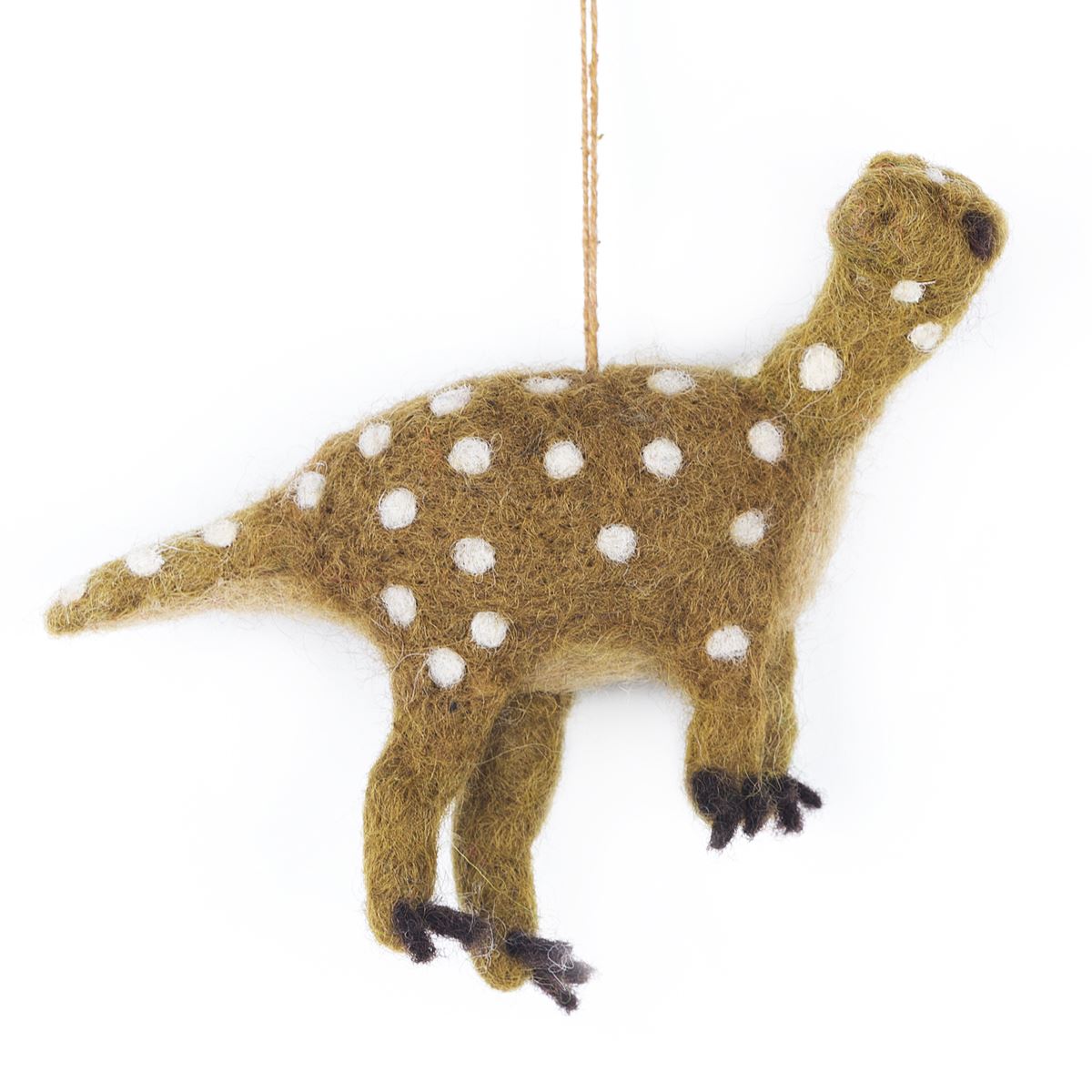 Handmade Fairtrade Felt Dinosaur Prehistoric Dino Hanging Ornament