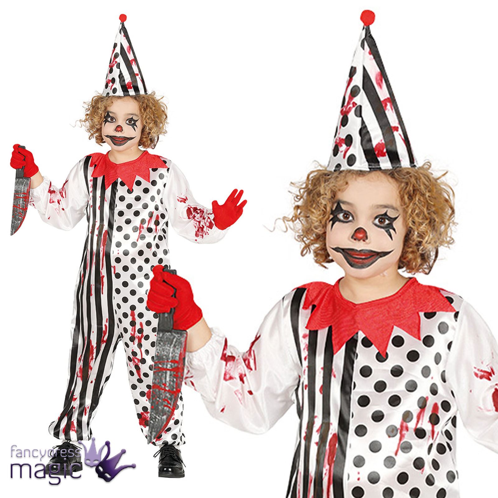 Childs Zombie Killer mal cirque Clown Freak Show Halloween Déguisements Costumes