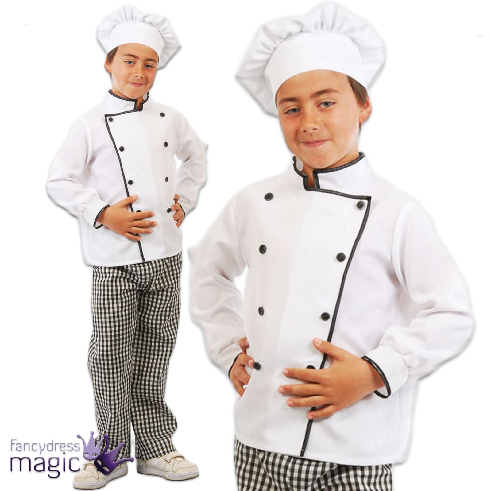 Childs Boys Girls Master Chef Cook Career Job Role Play Fancy Dress