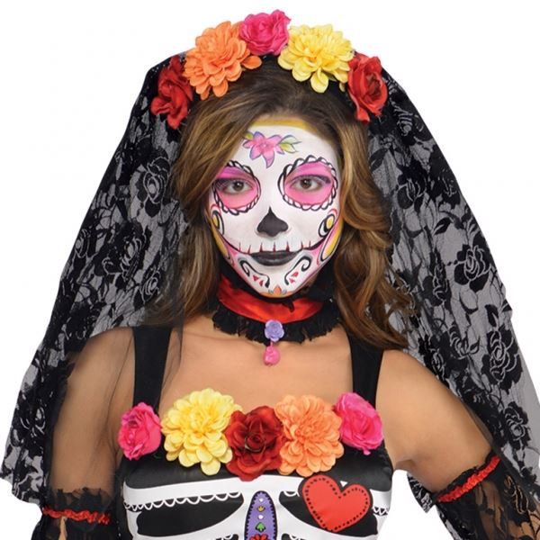 Day of the Dead Sugar Skull Mexican Skeleton Party Fancy Dress Costume