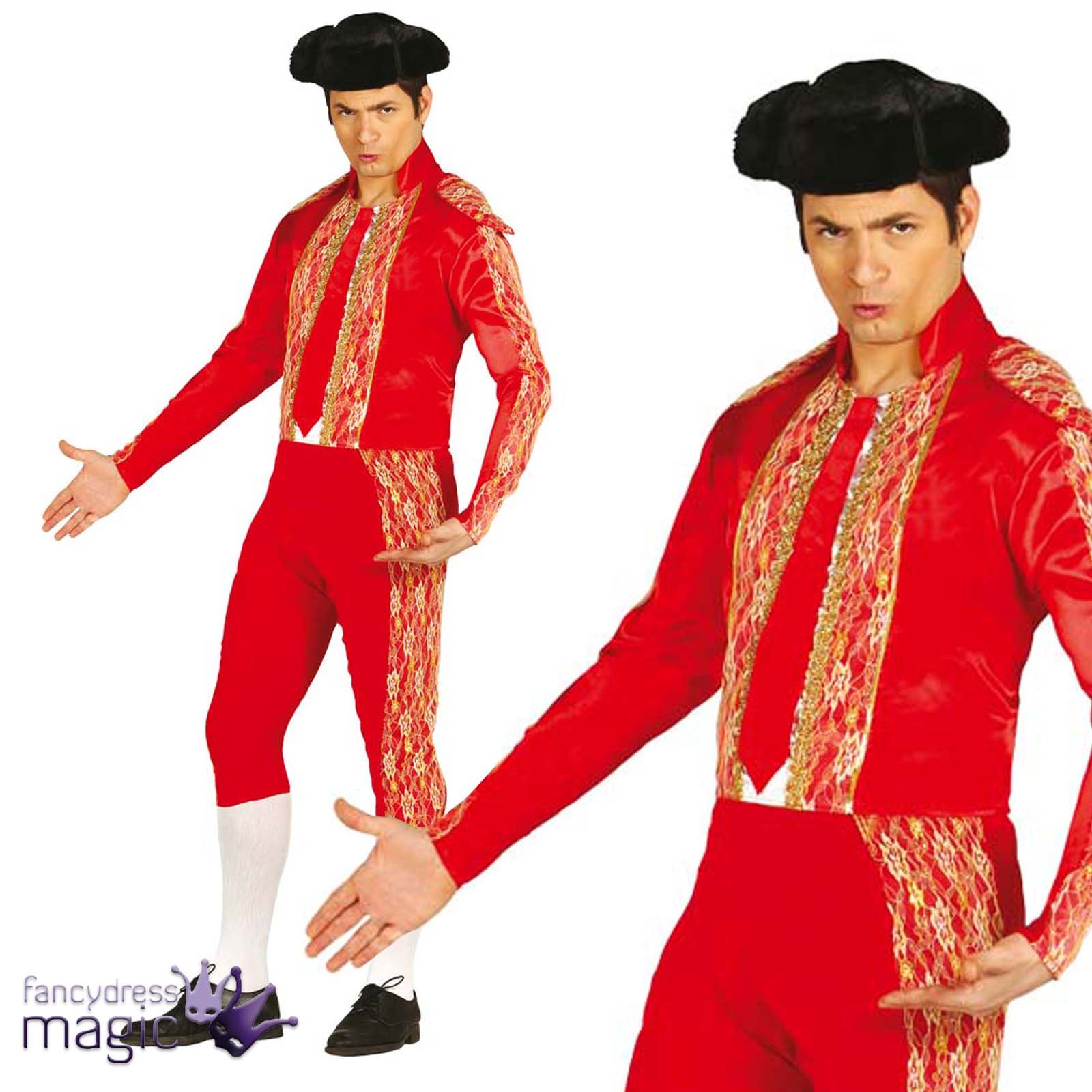 Adult Red Bullfighter Toreador Matador Spain Spanish Fancy Dress Costume Outfit