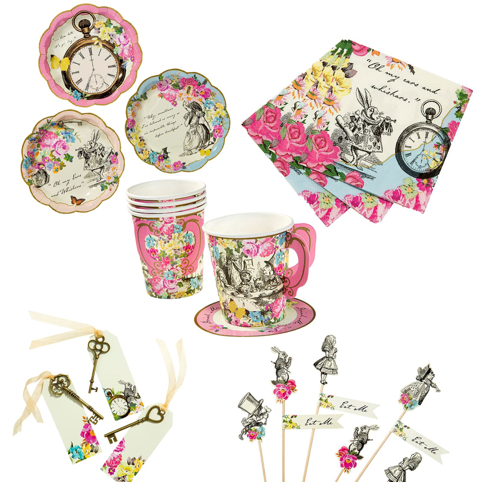 Talking Tables Alice In Wonderland Mad Hatters Tea Party Partyware Table Set Lot eBay