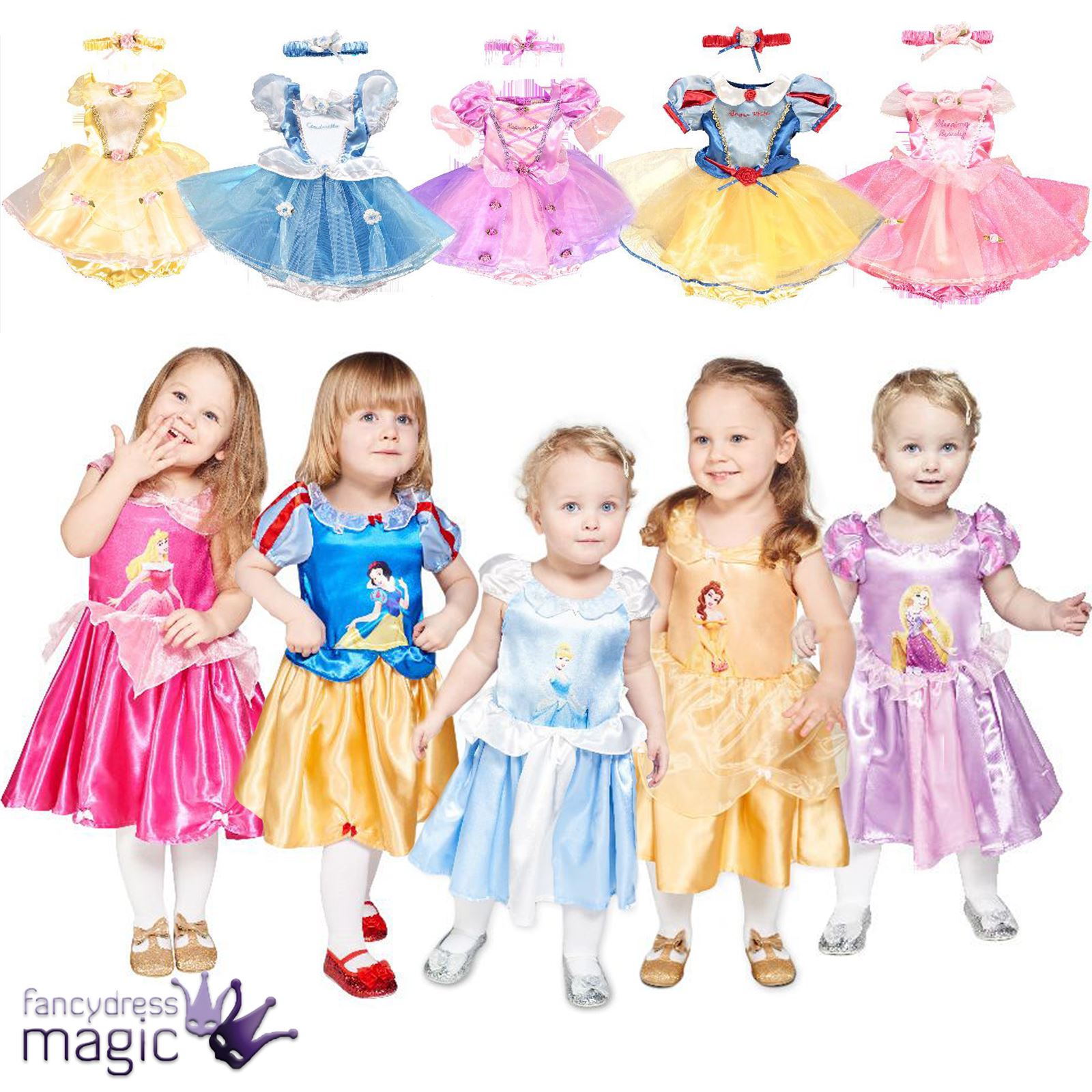 Girl Baby Toddler Disney Princess Fairy Tale Dress Up Fancy Dress Costume Outfit eBay