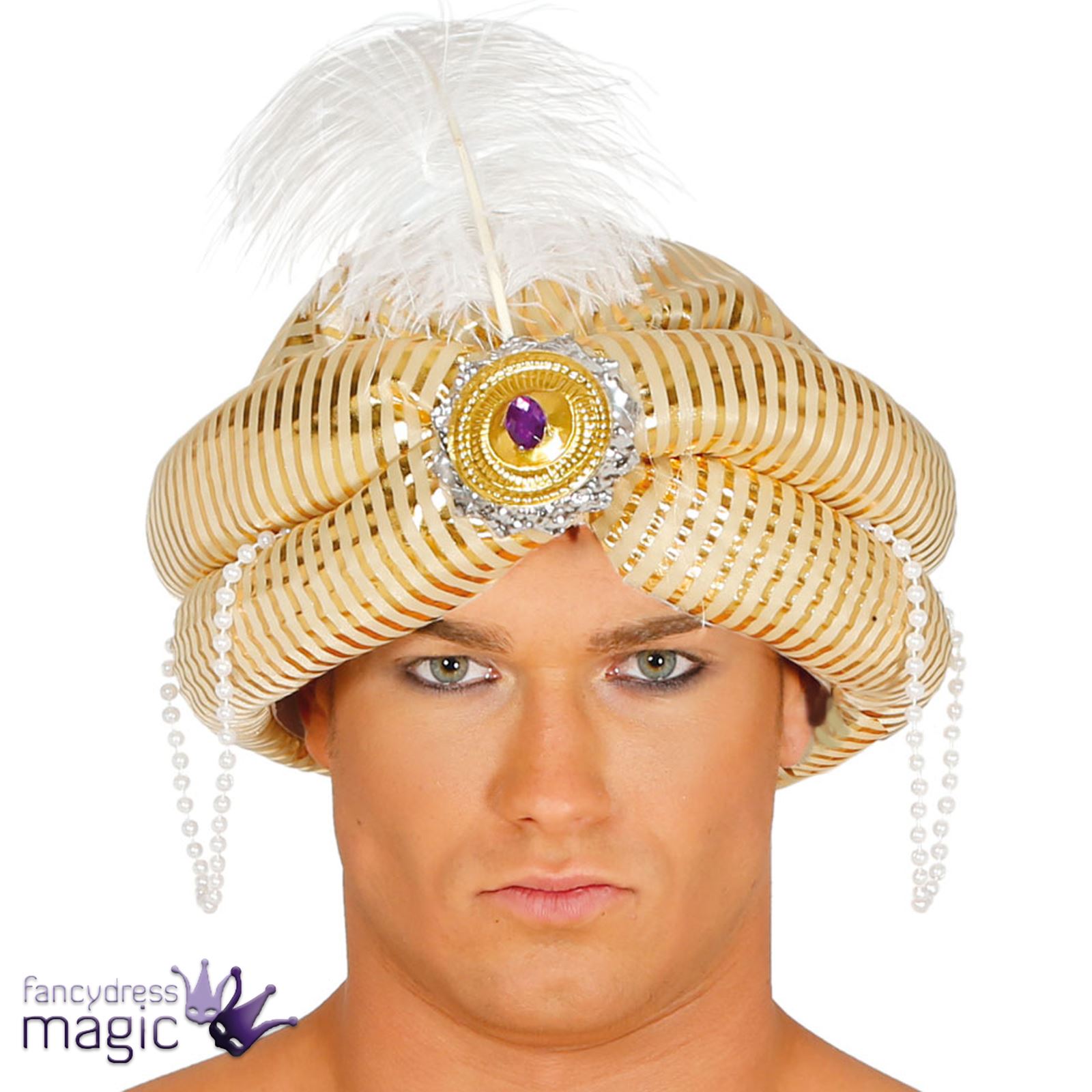 Mens Bollywood Arab Aladdin Arabian Prince Genie Turban Fancy Dress
