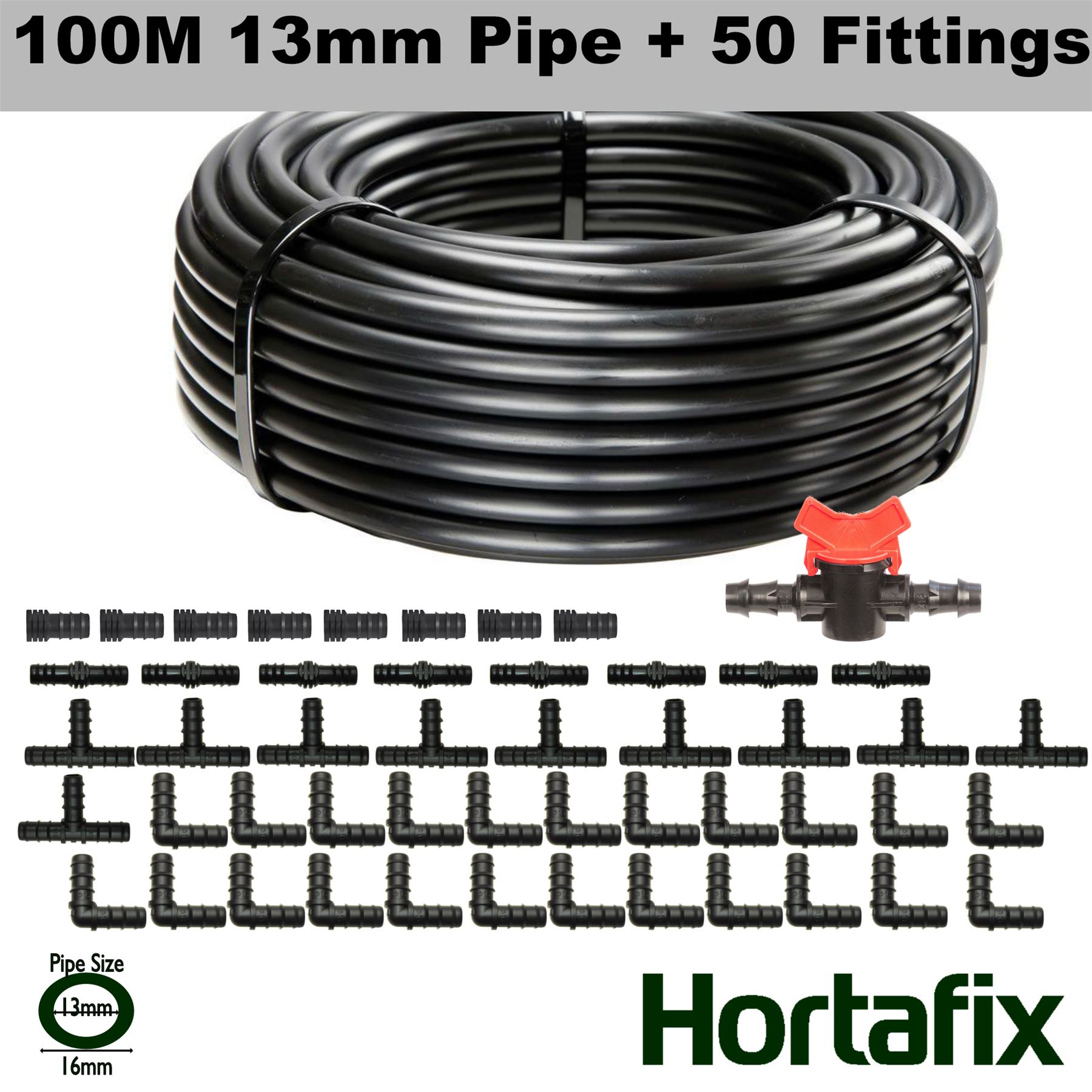 13mm ID (16mm OD) Black Irrigation pipe plus fittings eBay