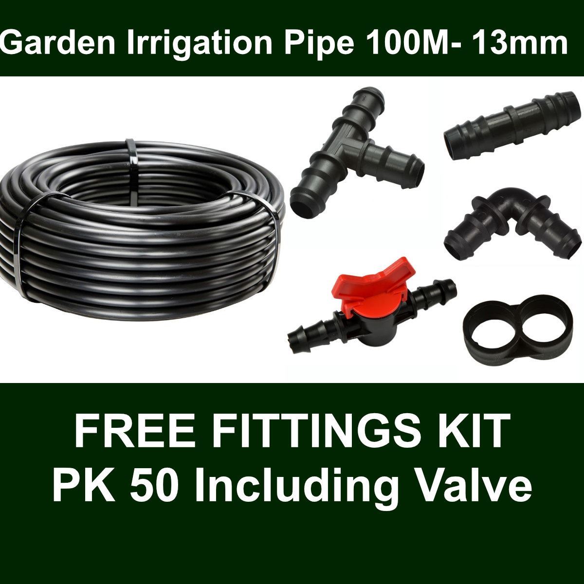 13mm ID (16mm OD) Black Irrigation pipe plus fittings eBay