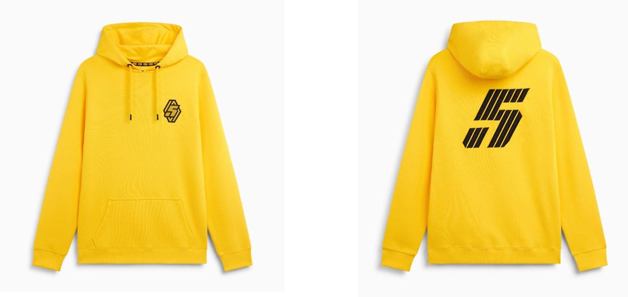 Genuine Renault 5 Hooded Sweatshirt Hoodie Cotton Fleece Silicone Marking Yellow - Picture 5 of 9