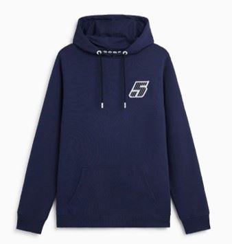 Genuine Renault 5 Hooded Sweatshirt Hoodie Cotton Fleece Silicone Branding Blue - Picture 13 of 14