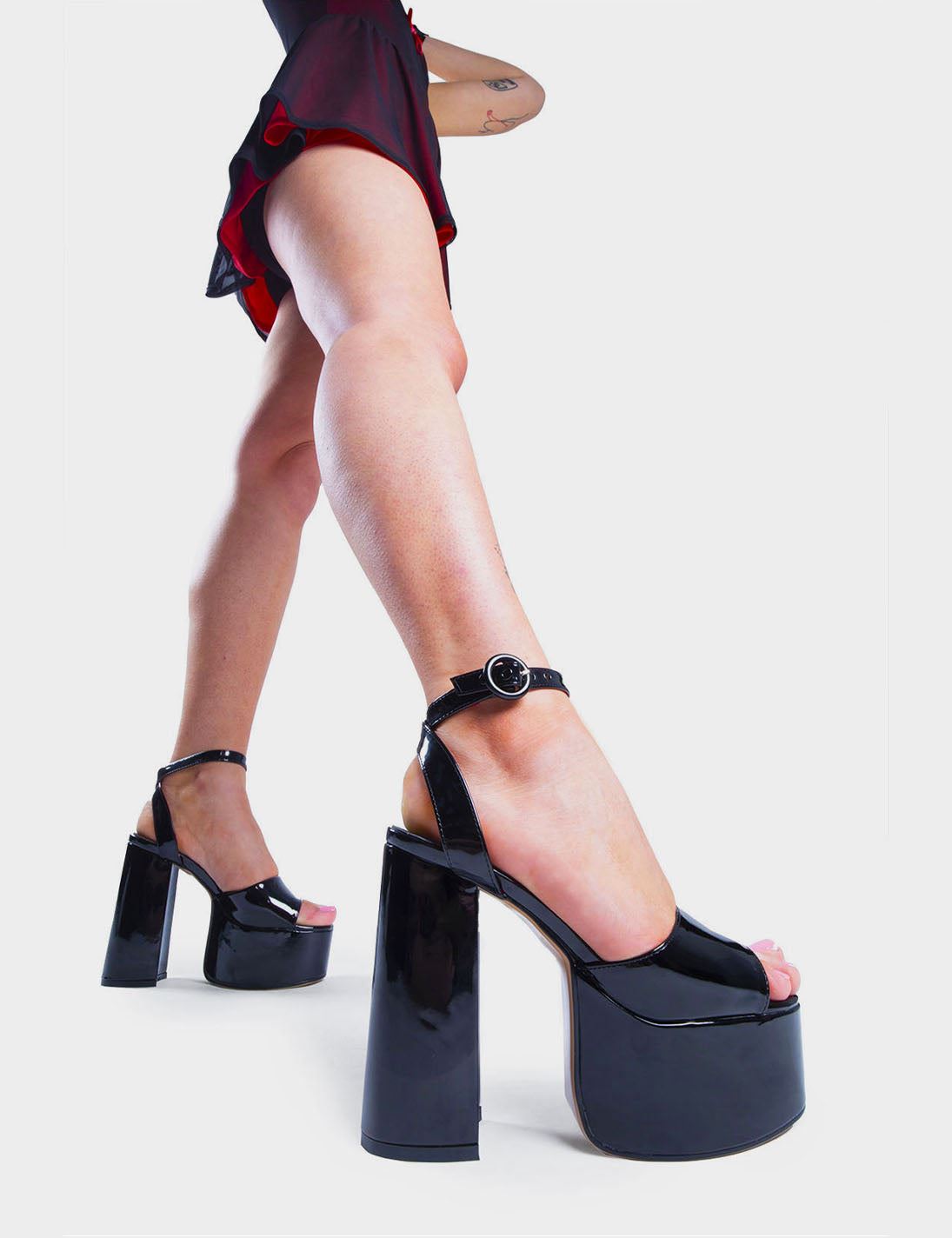 Lamoda Platform Sandals All For You Open Toe High Heel Strap Black, Stylish - Picture 7 of 27
