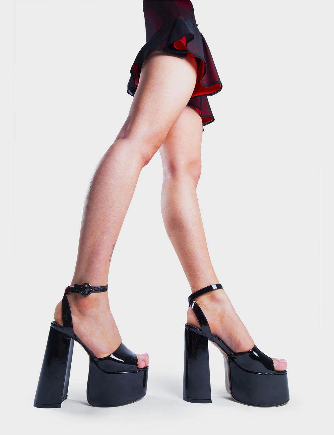 Lamoda Platform Sandals All For You Open Toe High Heel Strap Black, Stylish - Picture 6 of 27