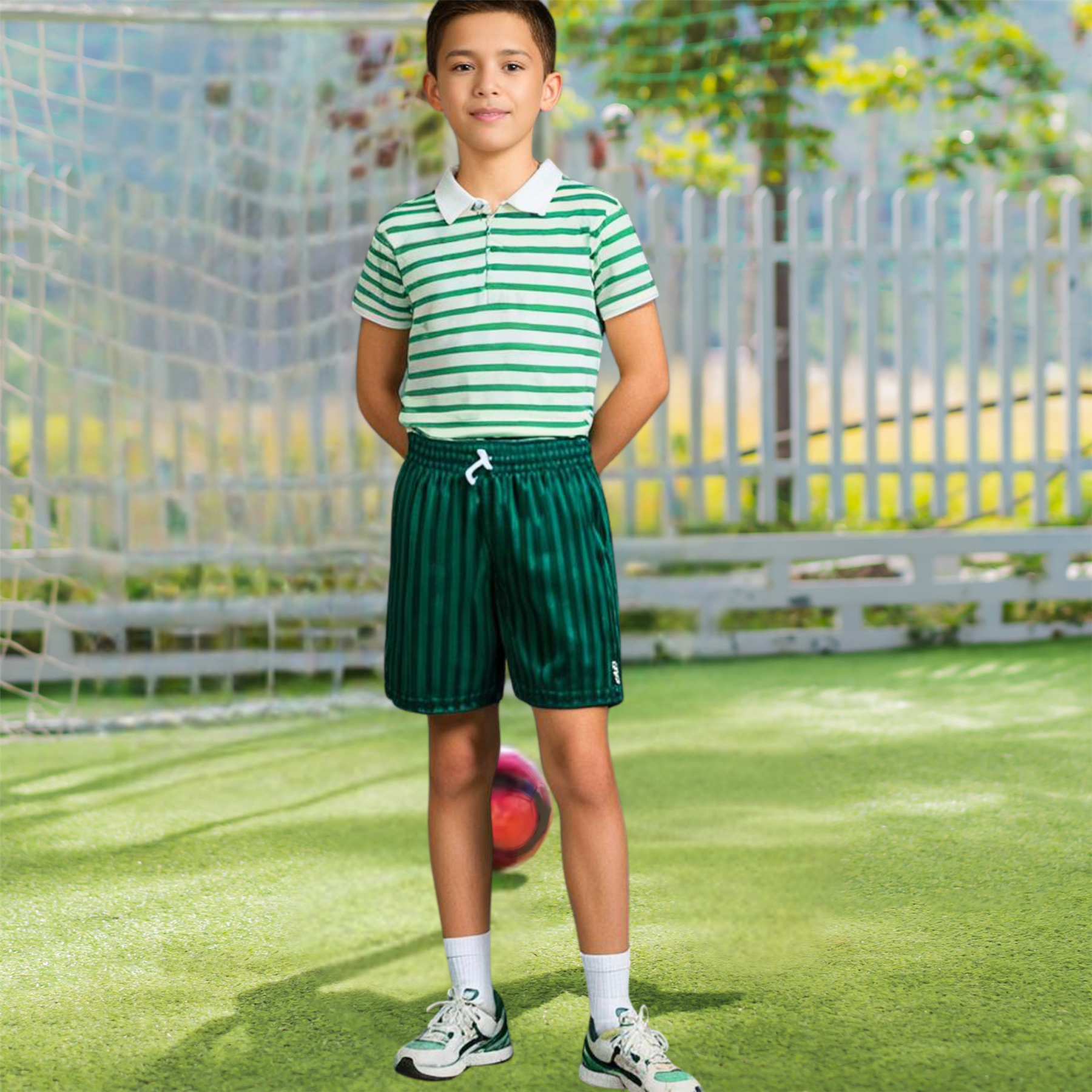 Niños Niñas PE Escuela Pantalones Cortos Uniforme Sombra Rayas Gimnasio Deportes Fútbol Paquete de 2 - Imagen 12 de 37