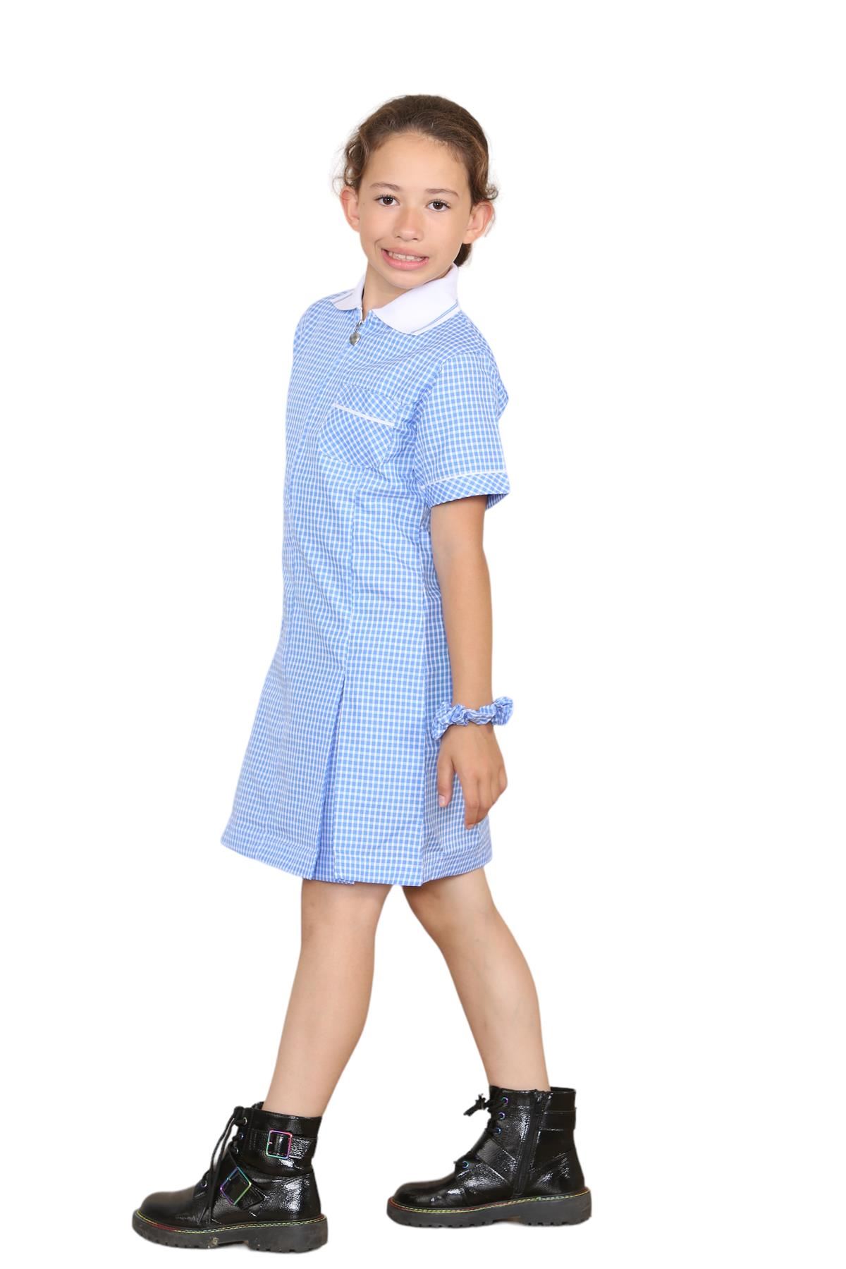Mädchen Gingham Schule Kurzarm Plissee Kleid Schuluniform Sommer 2er Pack - Bild 39 von 49
