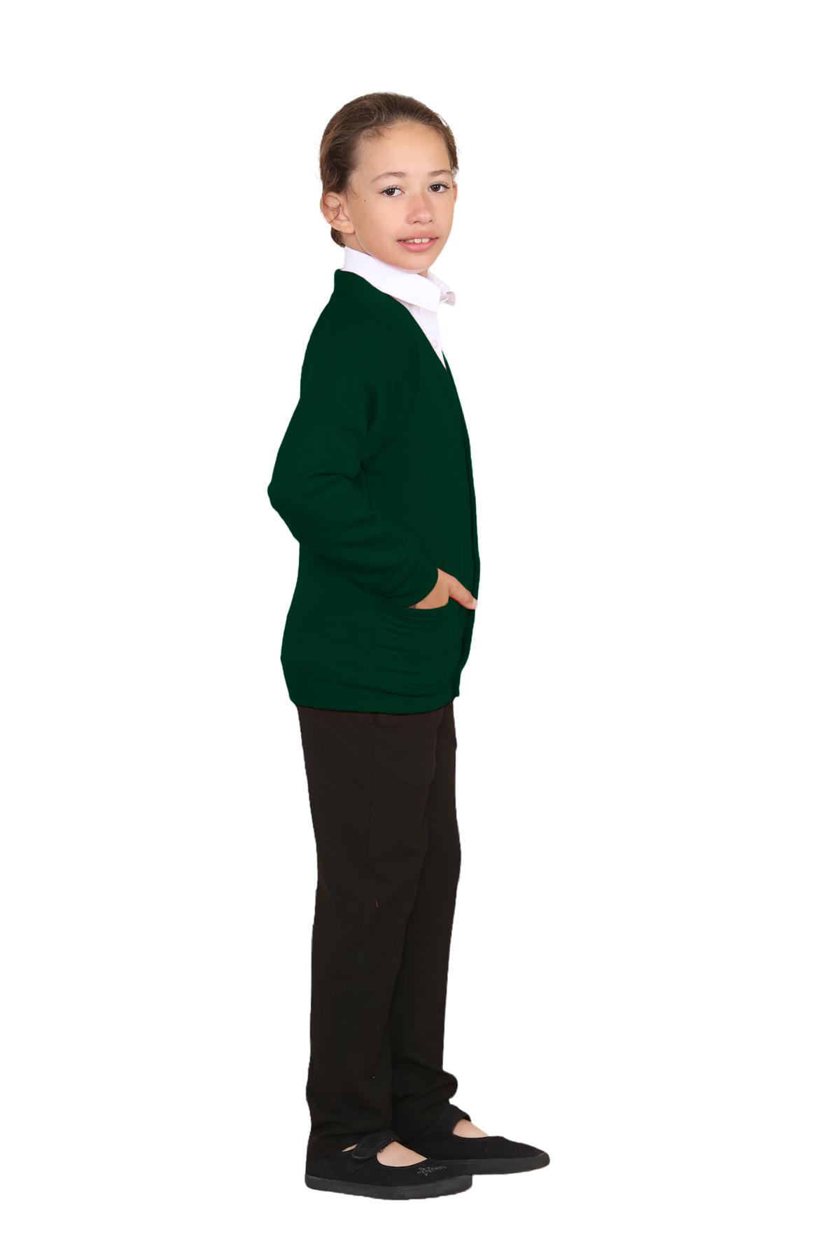 Niñas Cuello en V Cárdigan Uniforme Escolar Manga Larga Jersey Niños Niños Suéter 2-13 Años - Imagen 11 de 44