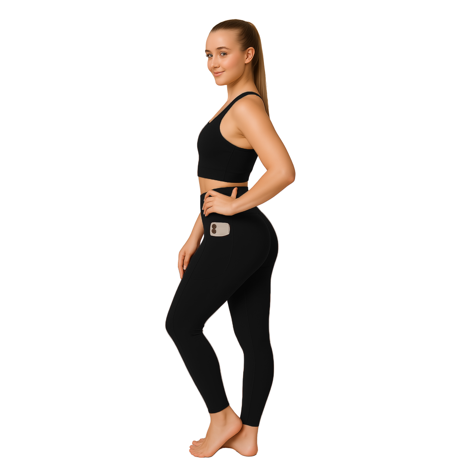 Womens Activewear Leggings High Waist Gym Yoga Workout Leggings With Pockets - Picture 4 of 50