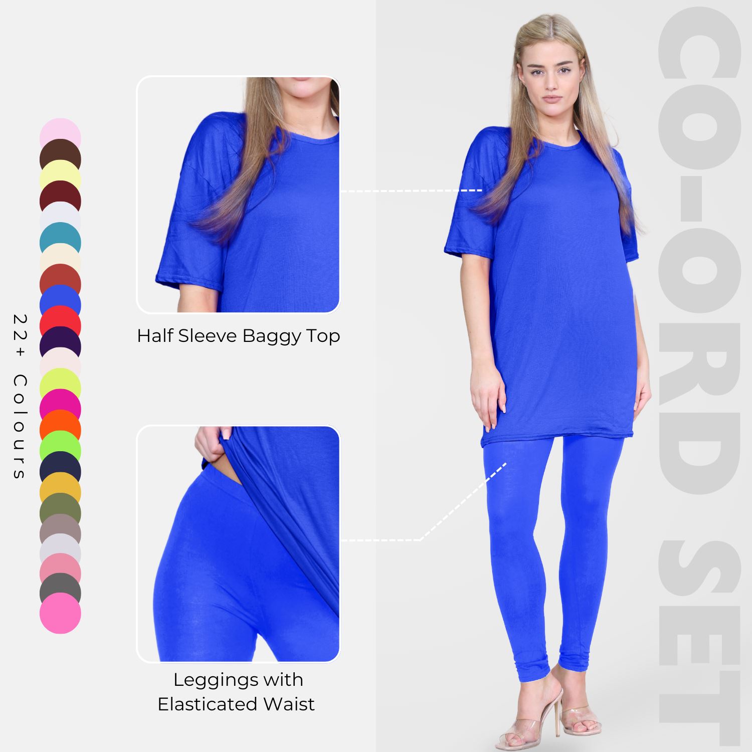Damas Longline Suelto Camiseta Leggings Gimnasio Chándal Conjunto Coord 2 Piezas Ropa de Salón - Imagen 111 de 155